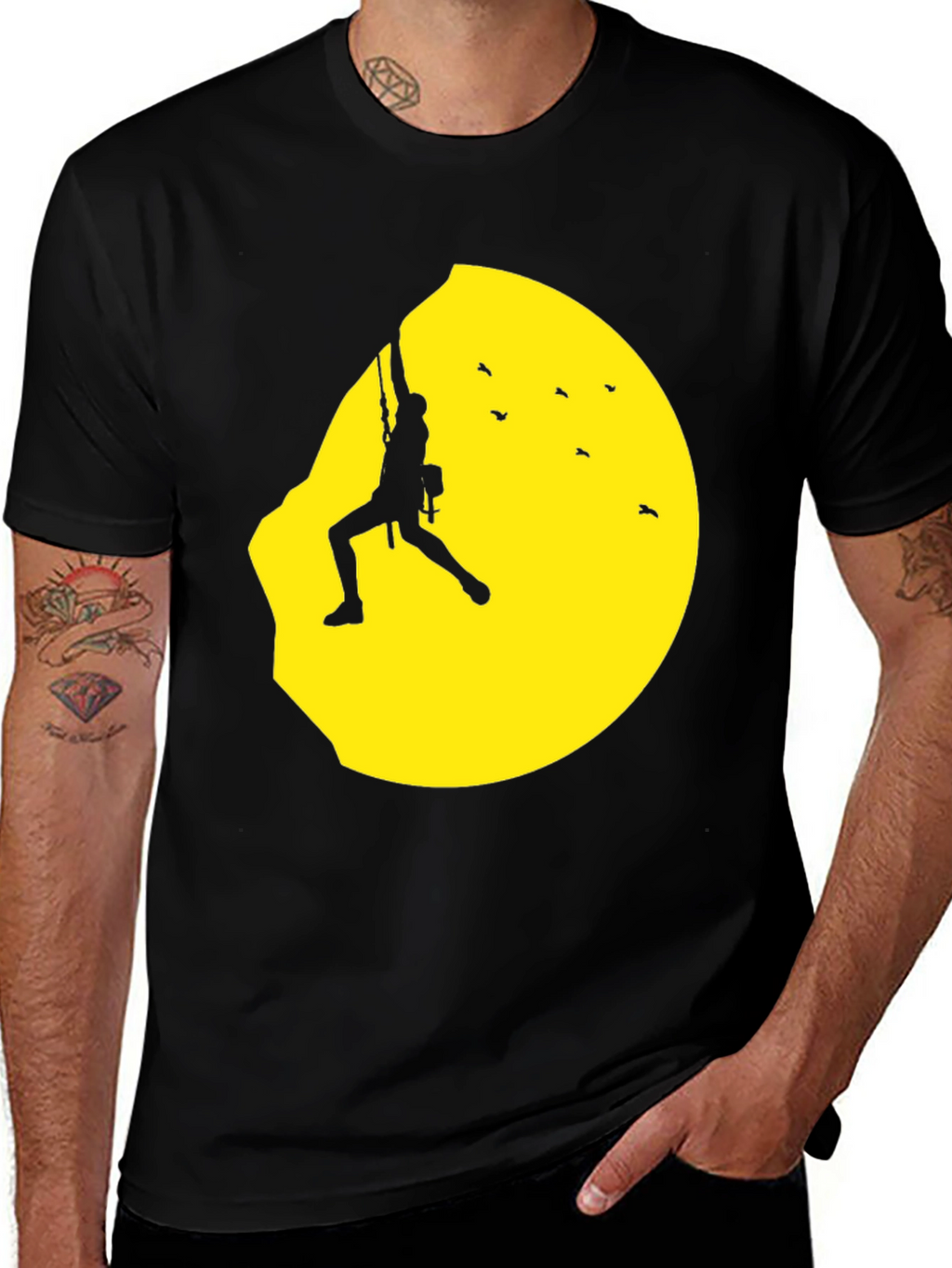 Climber Silhouette Graphic Tee - Adventurers Black T-Shirt