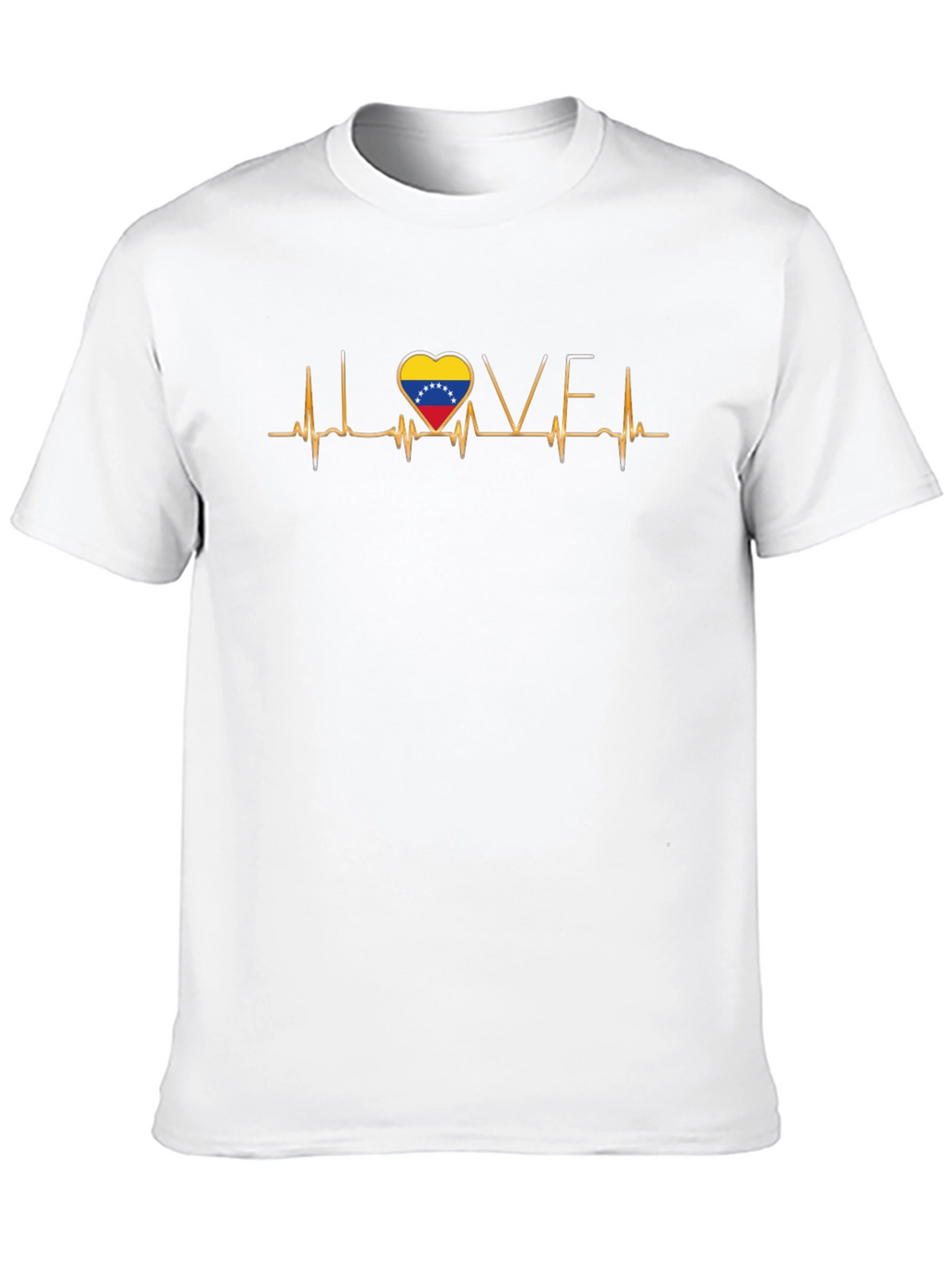 Love Venezuela Heartbeat Graphic Black T-Shirt
