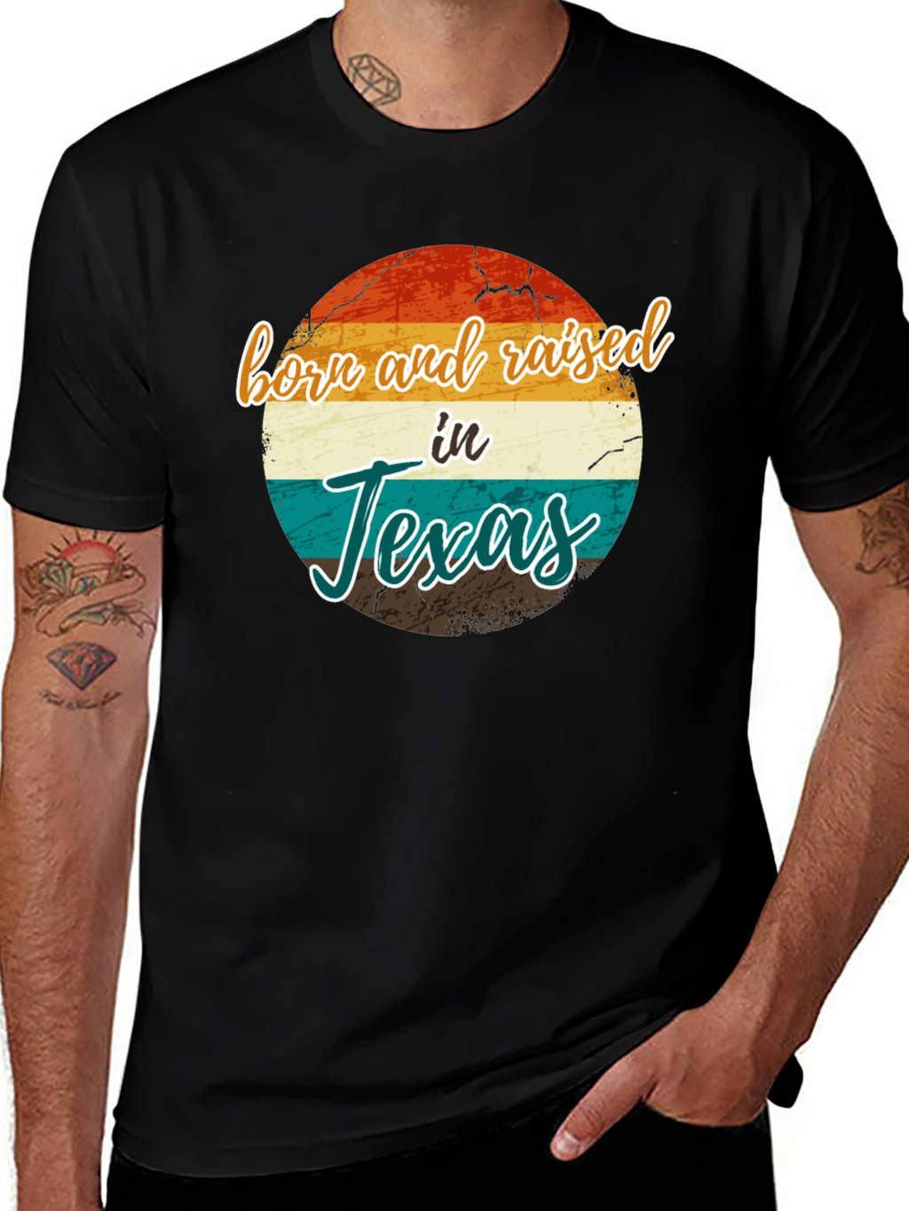 Born and Raised in Texas T-Shirt Retro Style