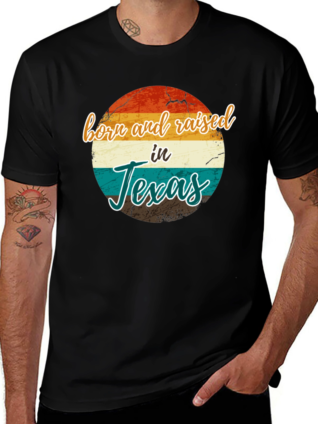 Born and Raised in Texas T-Shirt Retro Style