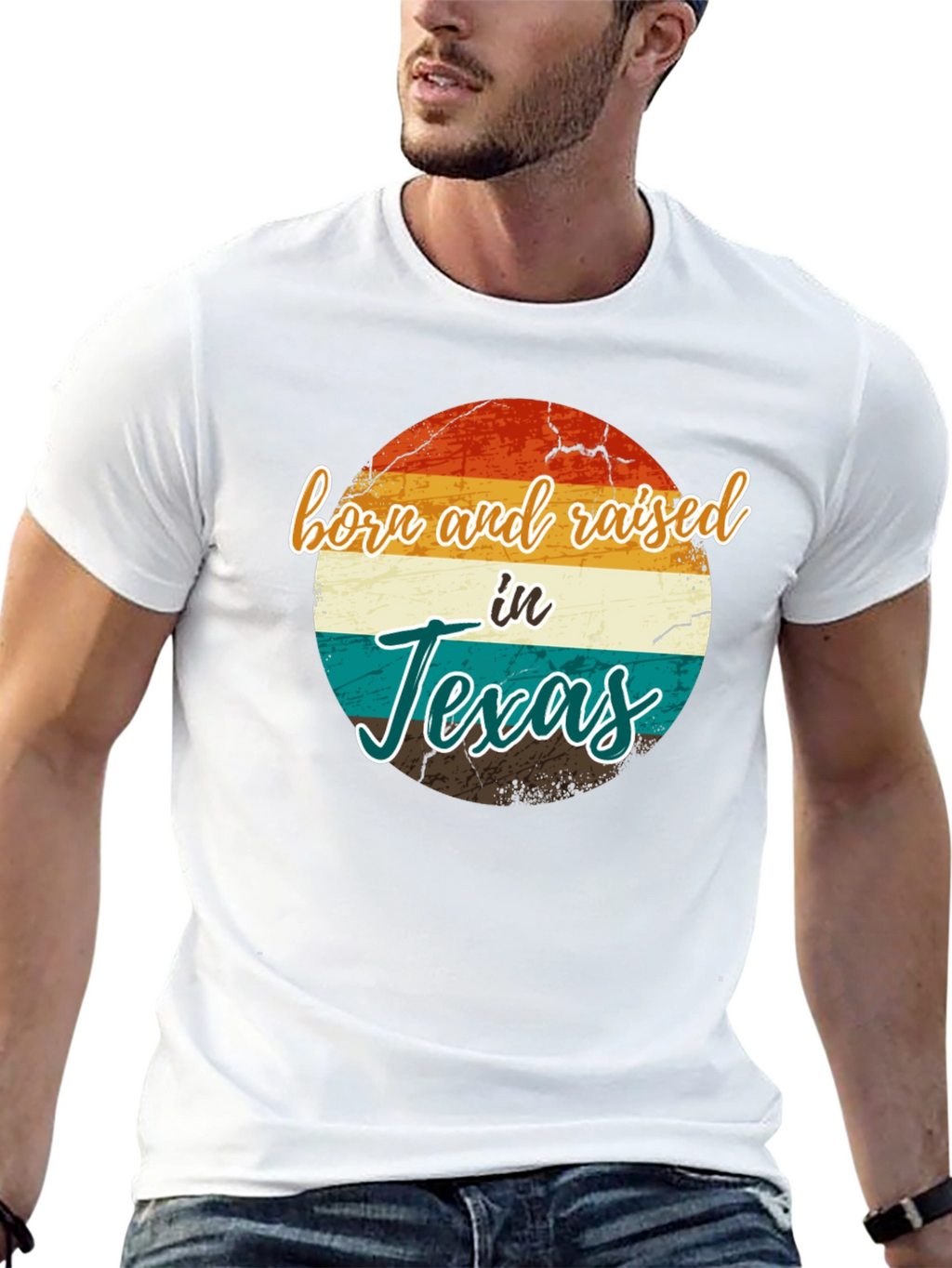 Born and Raised in Texas T-Shirt Retro Style