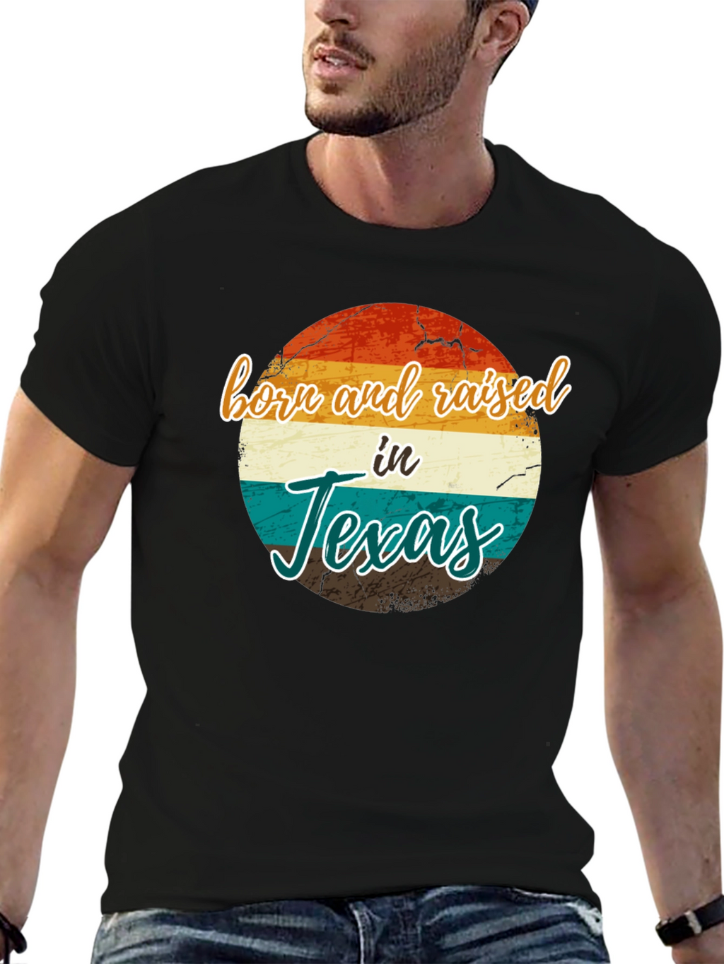 Born and Raised in Texas T-Shirt Retro Style