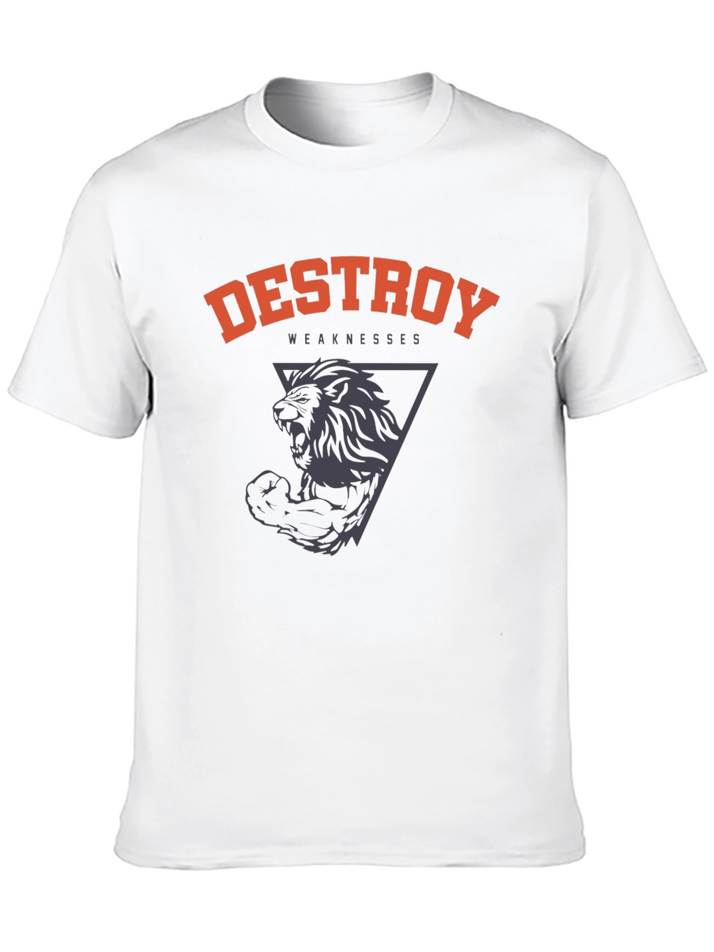 Destroy Weaknesses Lion Graphic T-Shirt - Black