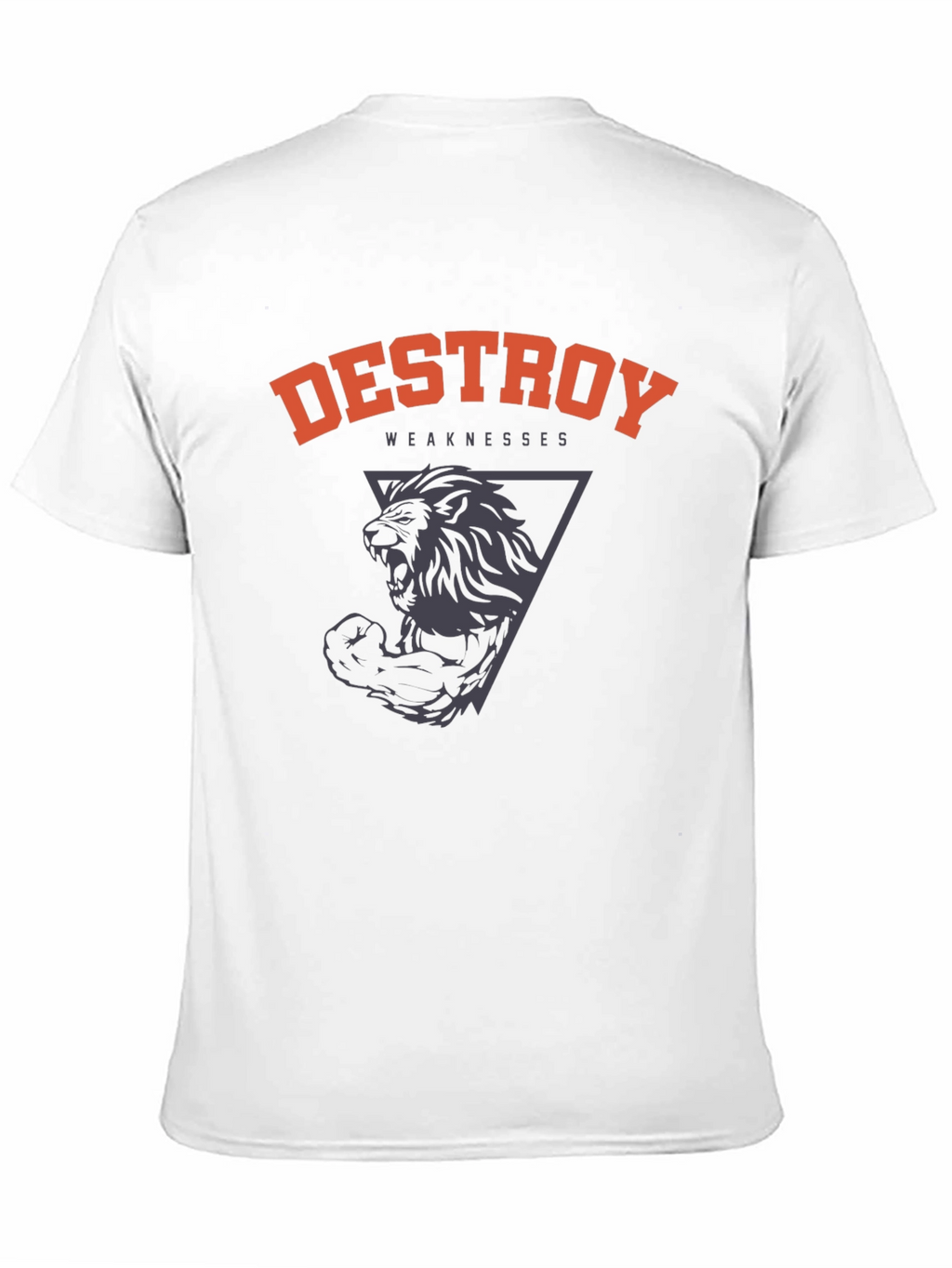 Destroy Weaknesses Lion Graphic T-Shirt - Black
