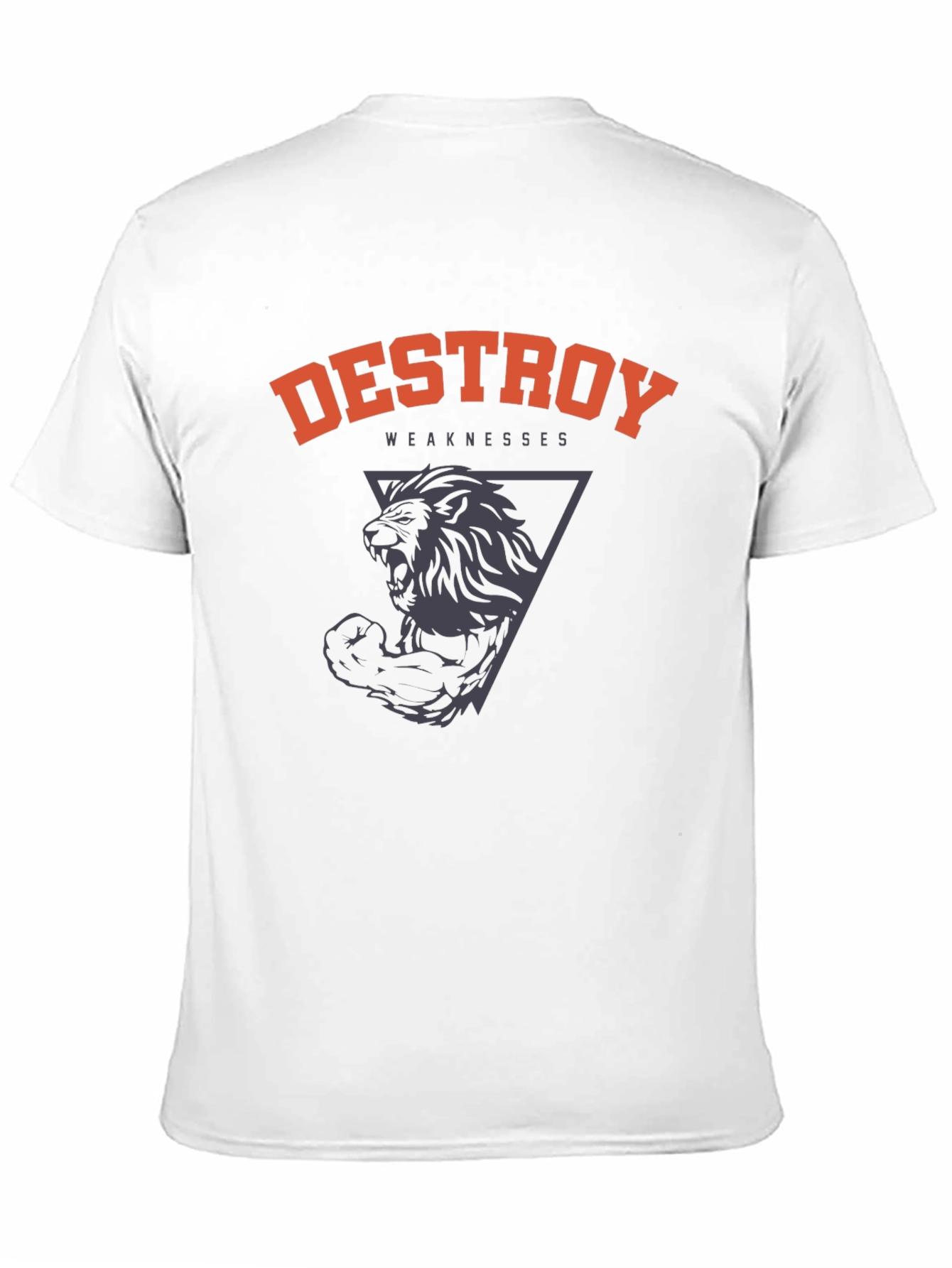Destroy Weaknesses Lion Graphic T-Shirt - Black