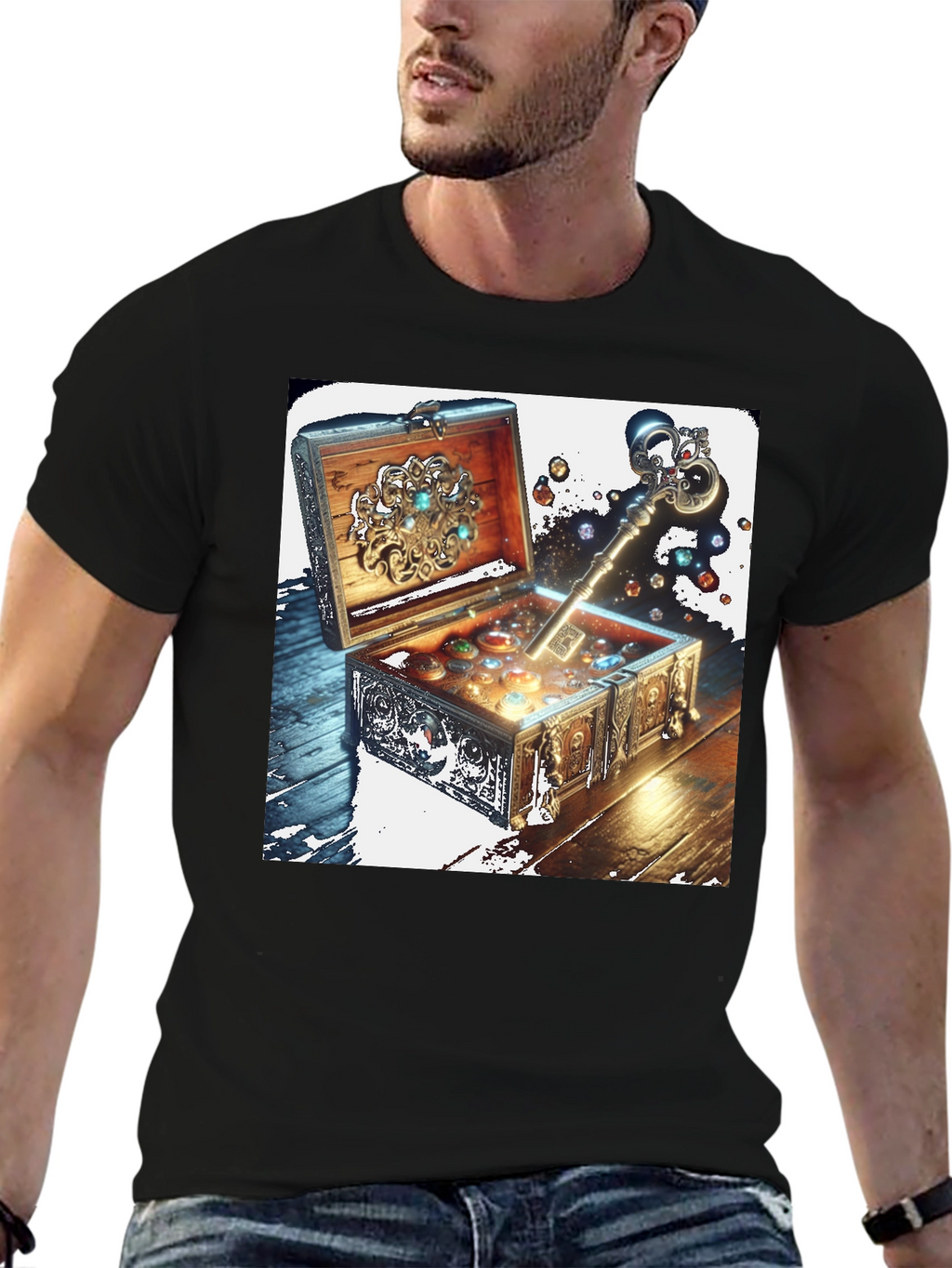 Treasure Key Black Tee