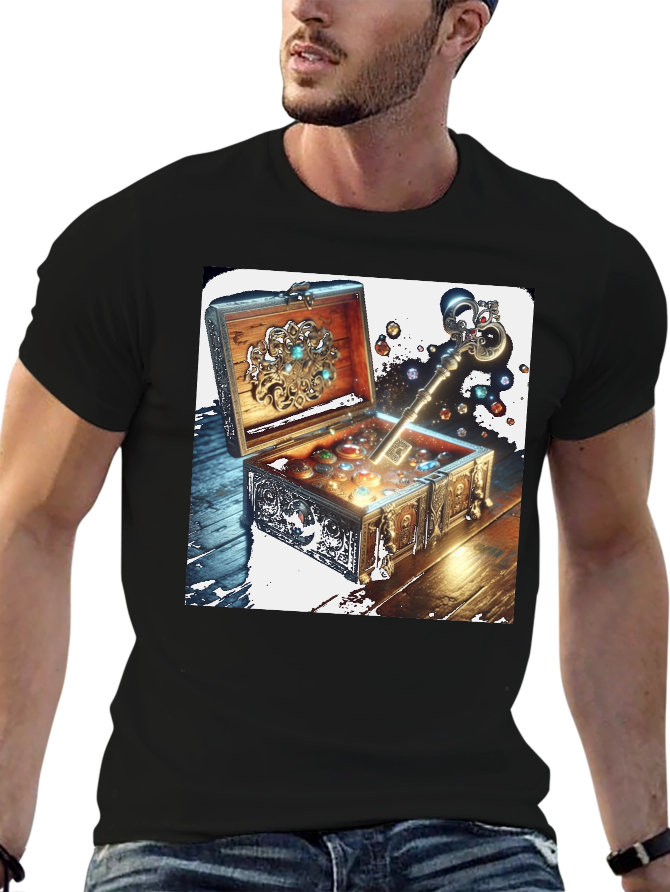 Treasure Key Black Tee