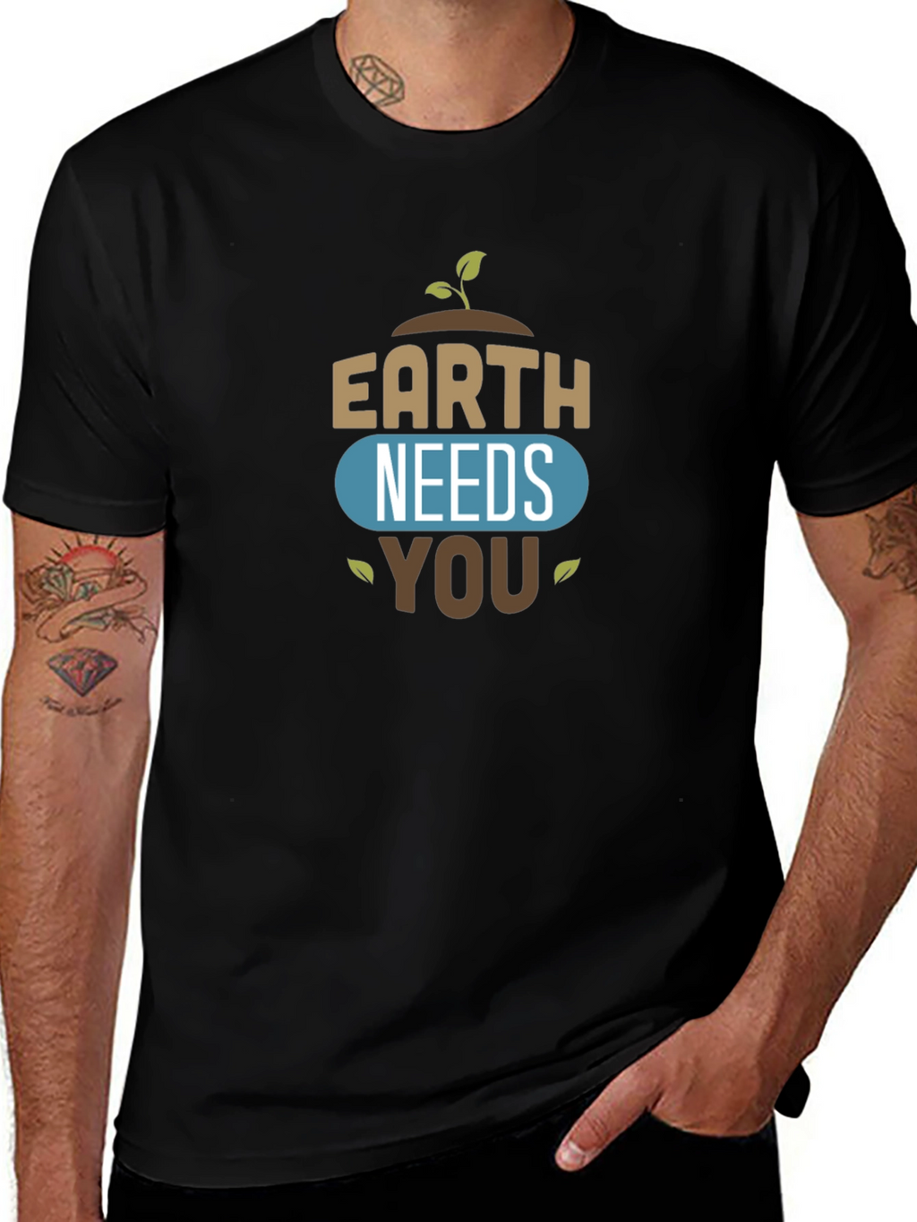 Earth Needs You Graphic Tee - Black