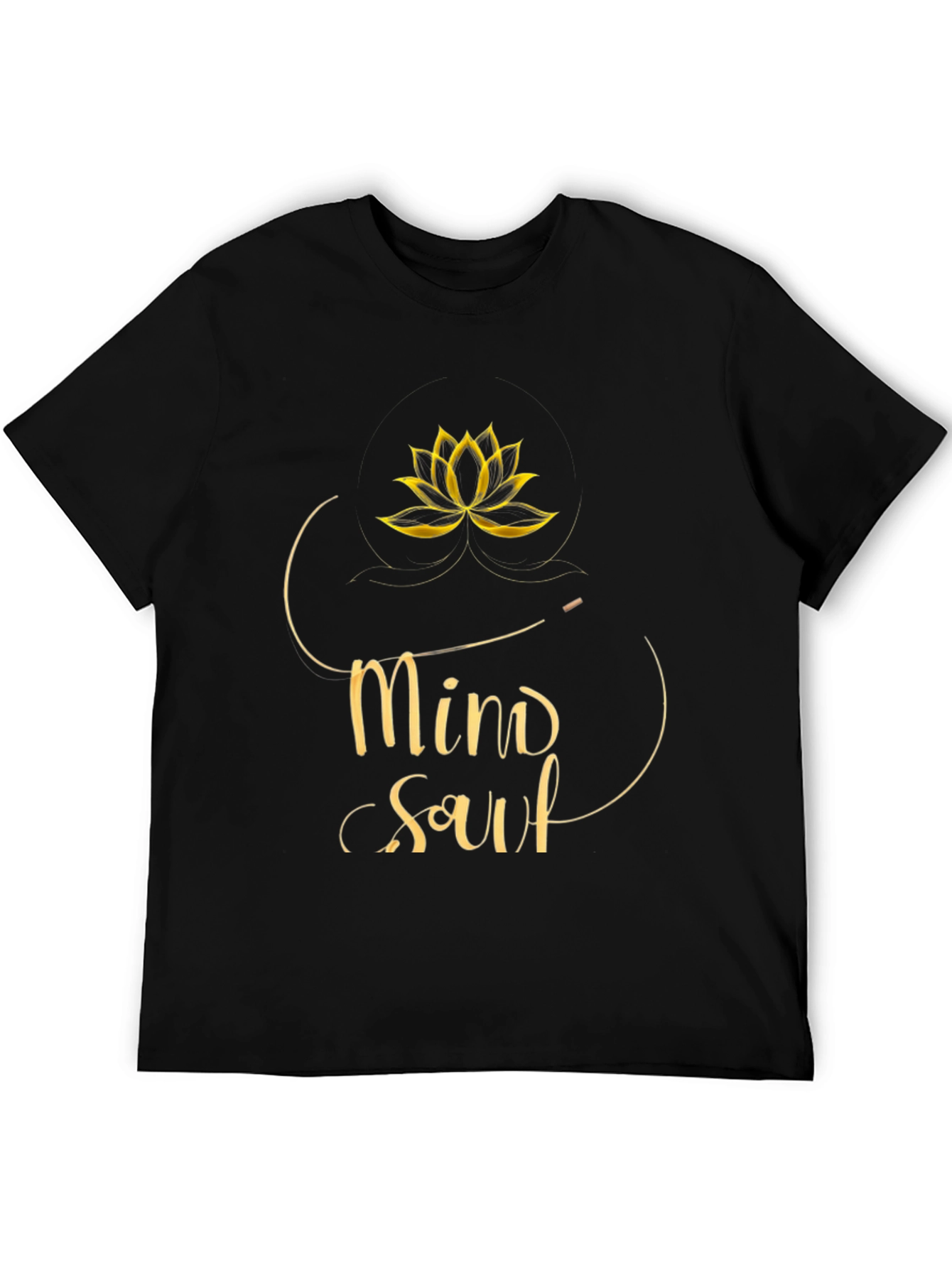 Mind Soul Black Graphic Tee - Lotus Design