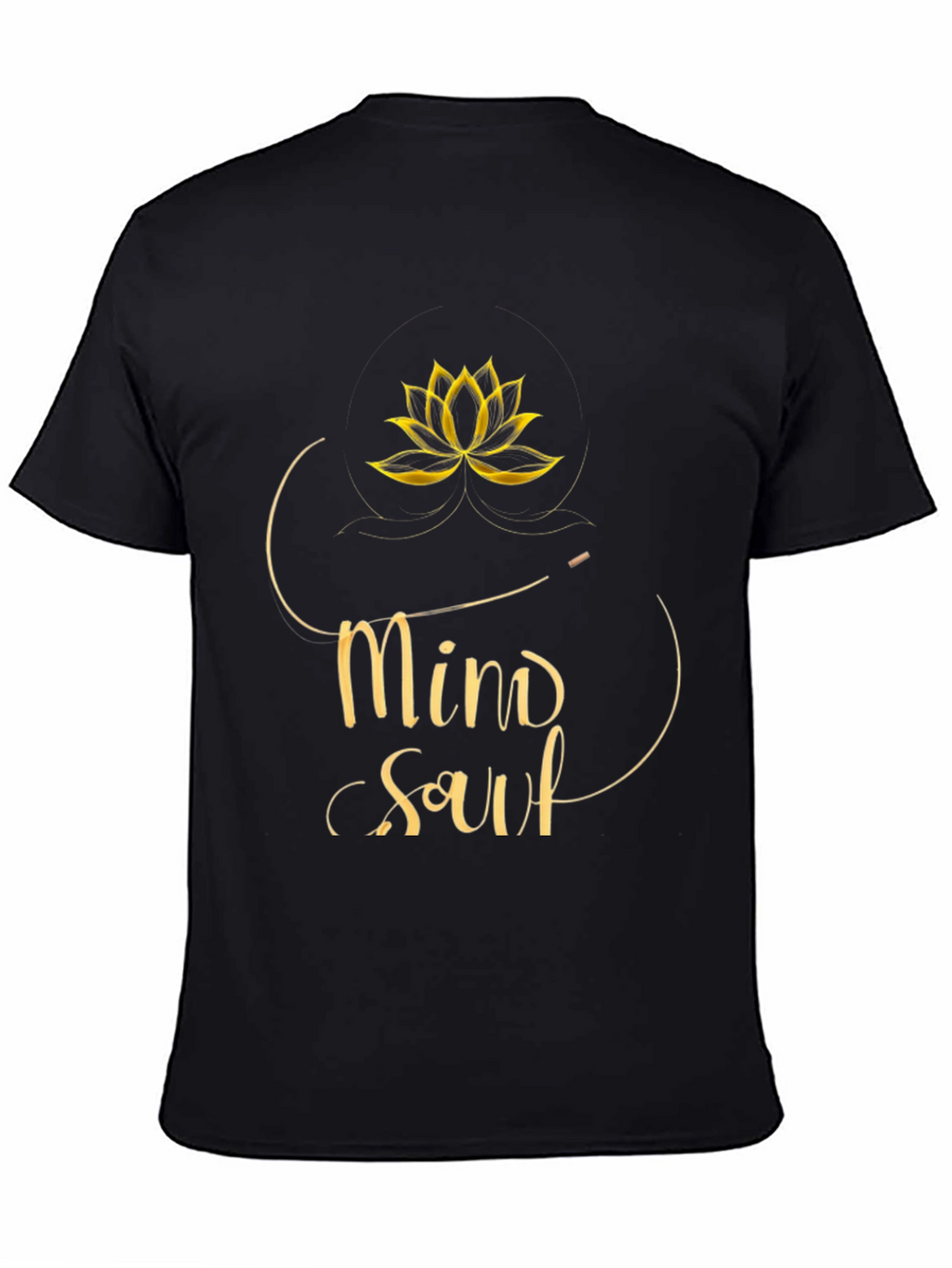 Mind Soul Black Graphic Tee - Lotus Design