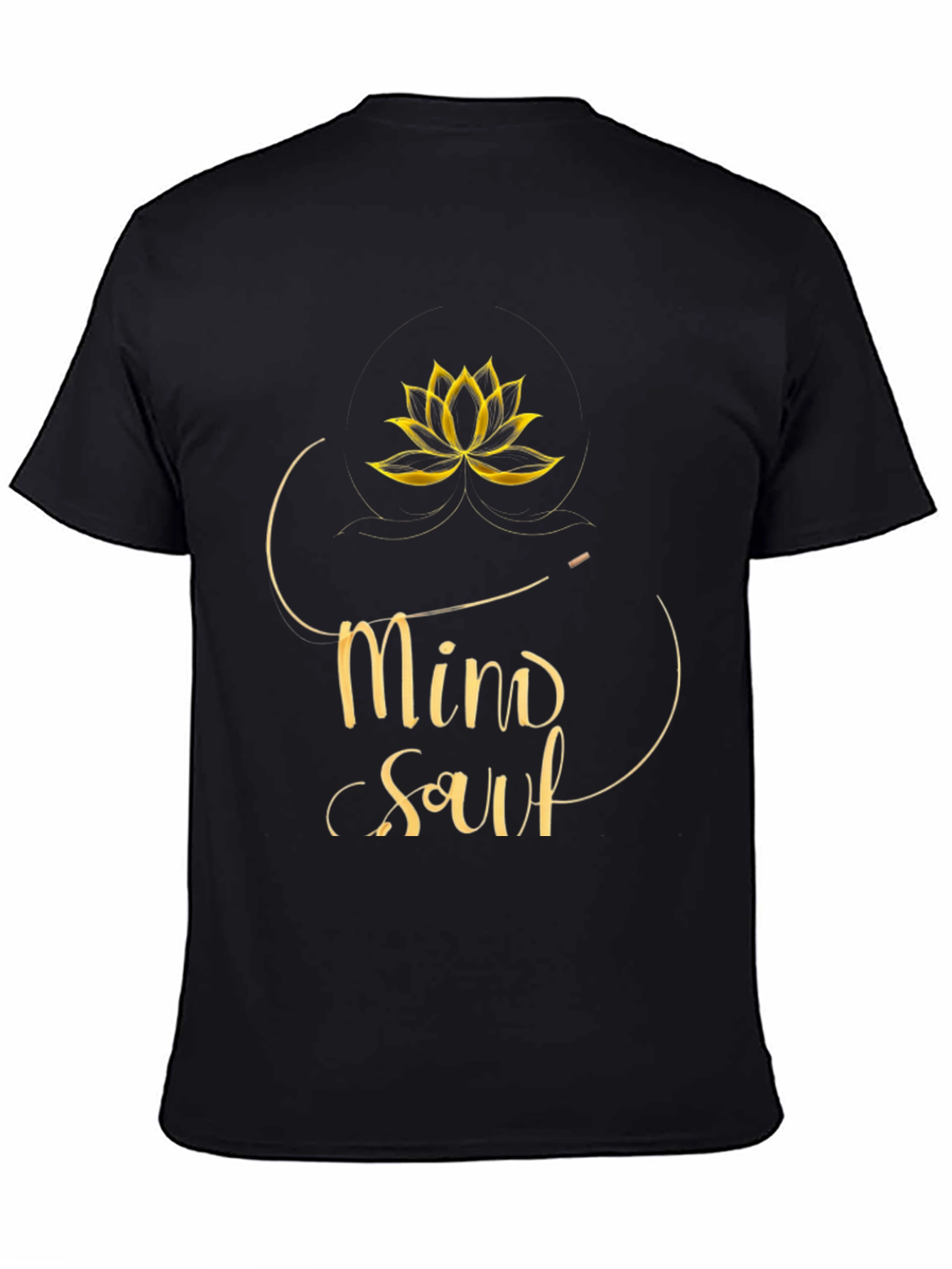 Mind Soul Black Graphic Tee - Lotus Design