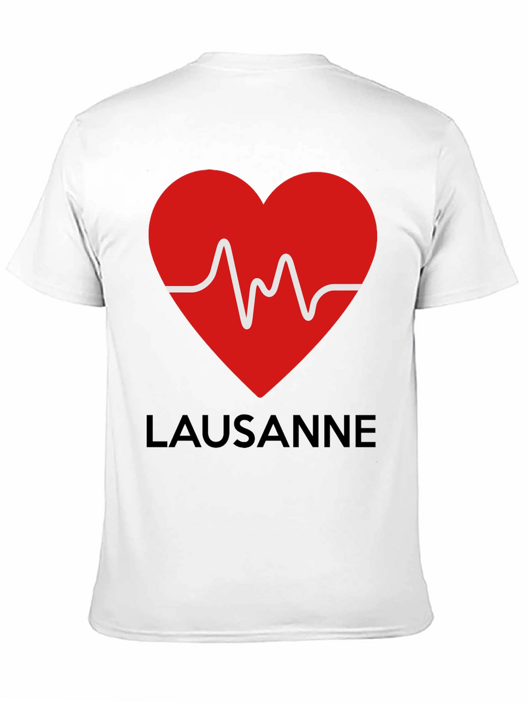 Lausanne Heartbeat Graphic Tee - Stylish Black T-Shirt
