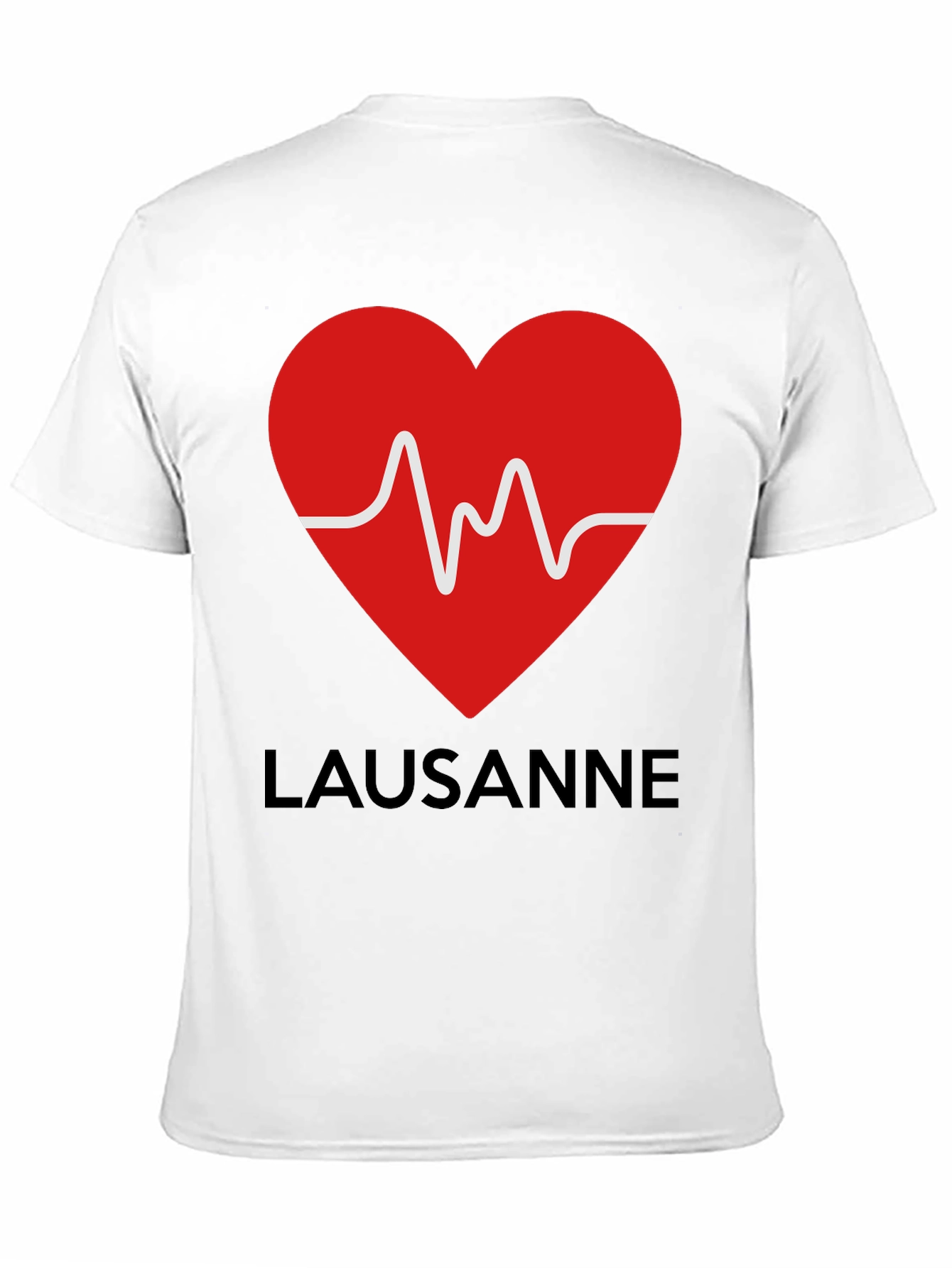 Lausanne Heartbeat Graphic Tee - Stylish Black T-Shirt
