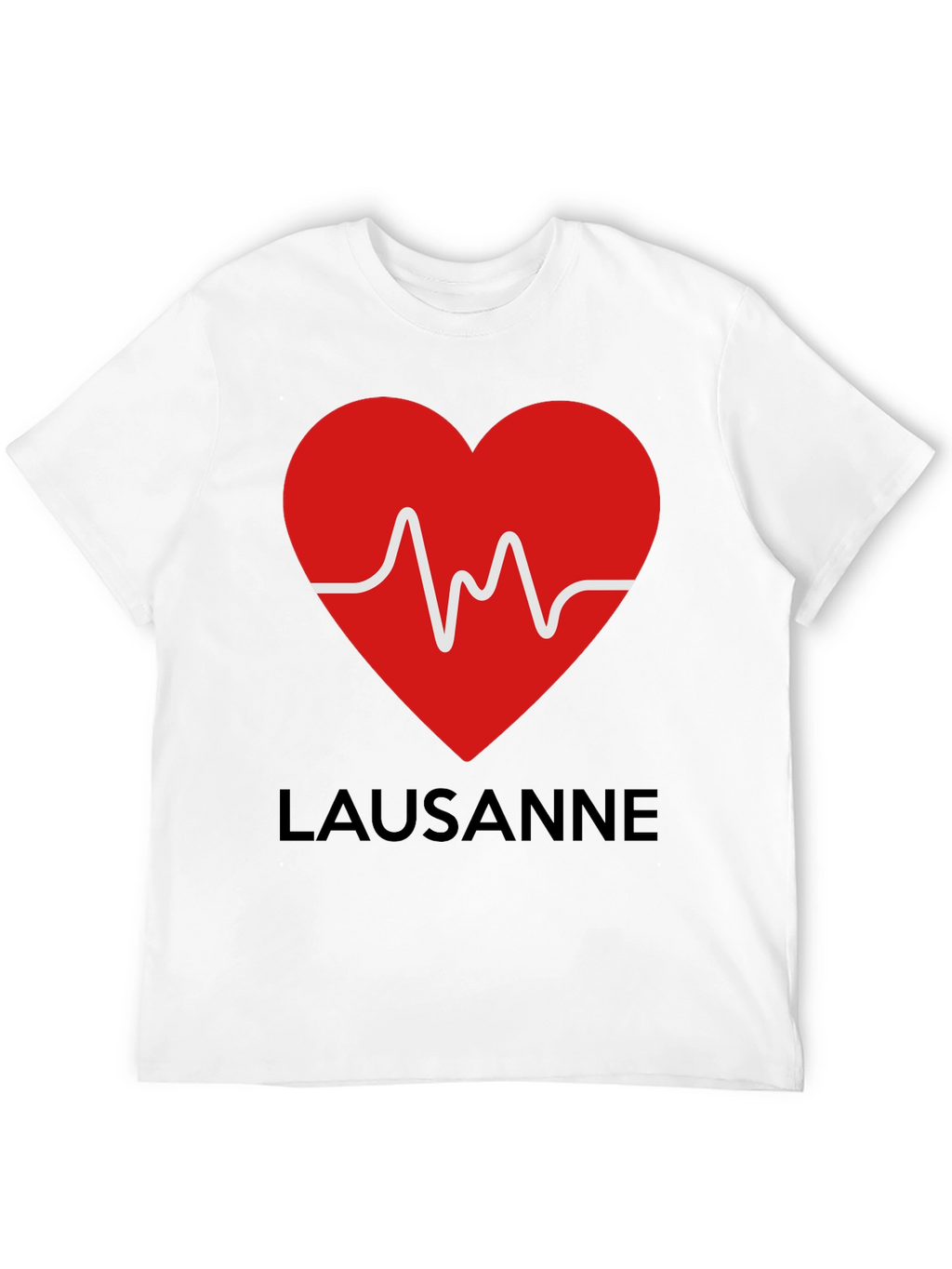 Lausanne Heartbeat Graphic Tee - Stylish Black T-Shirt