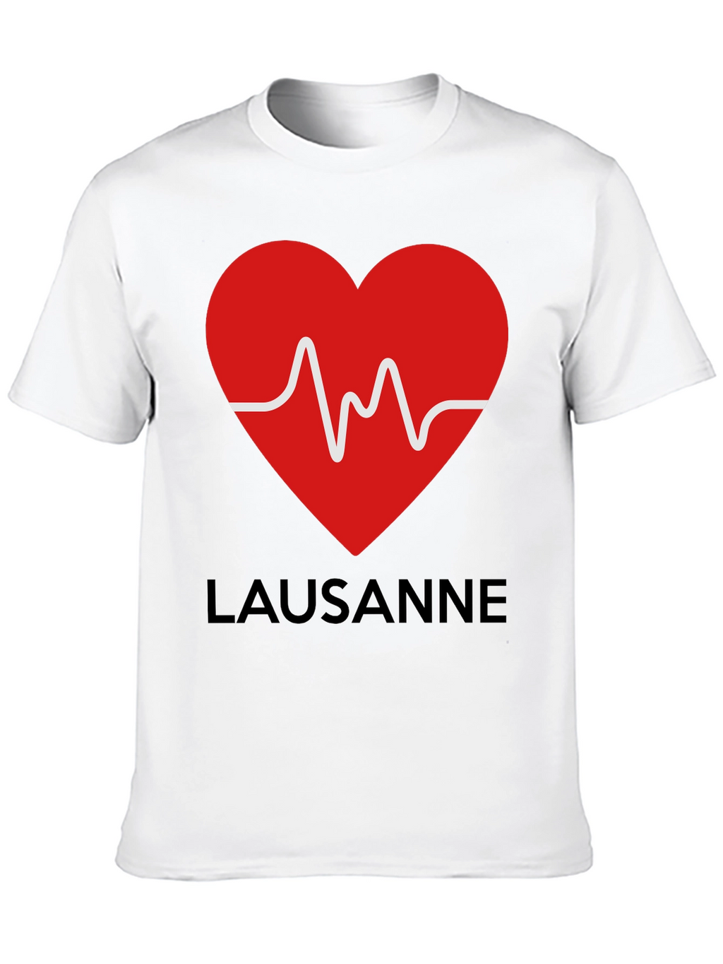 Lausanne Heartbeat Graphic Tee - Stylish Black T-Shirt