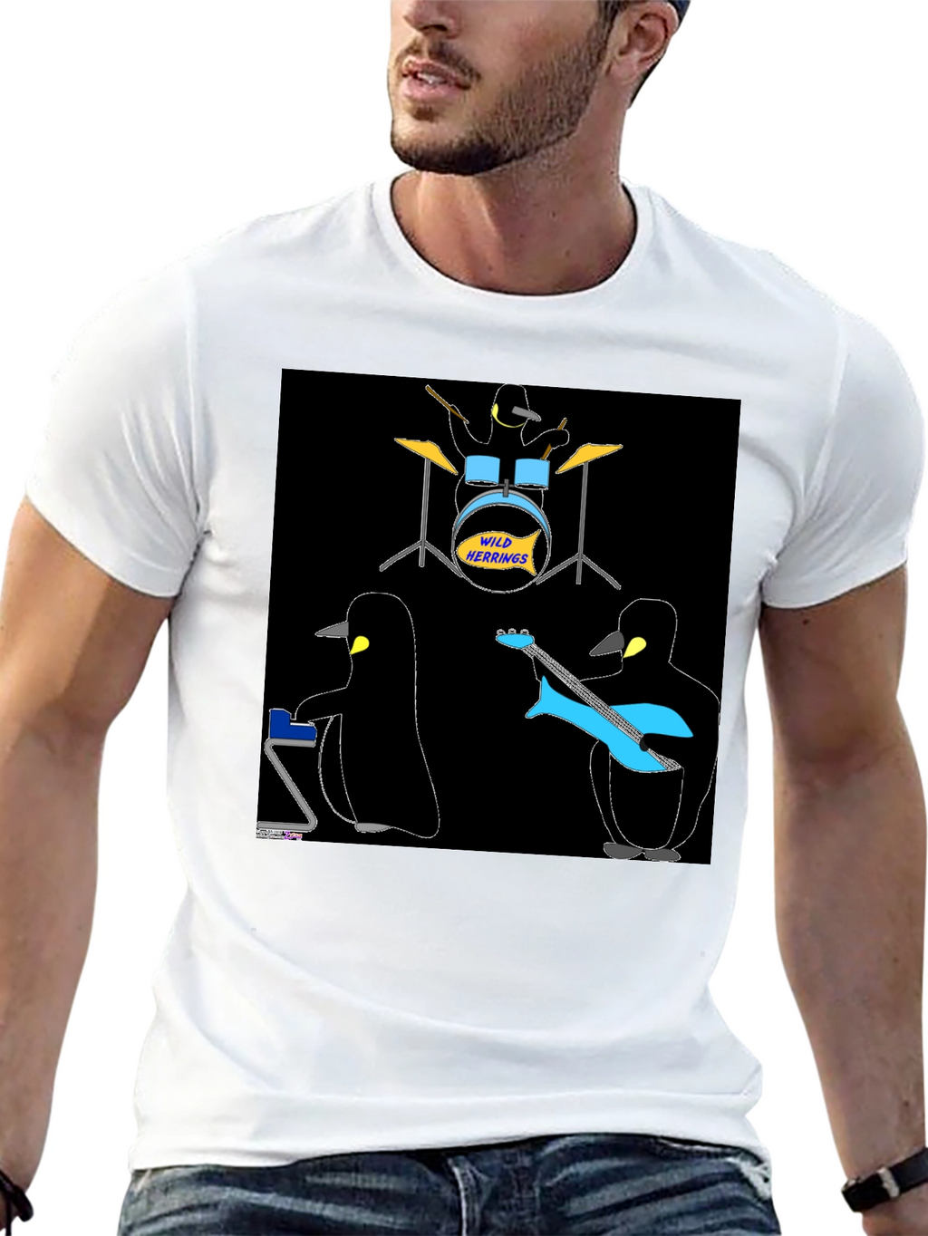 Penguin Band T-Shirt - Wild Herrings Rock!