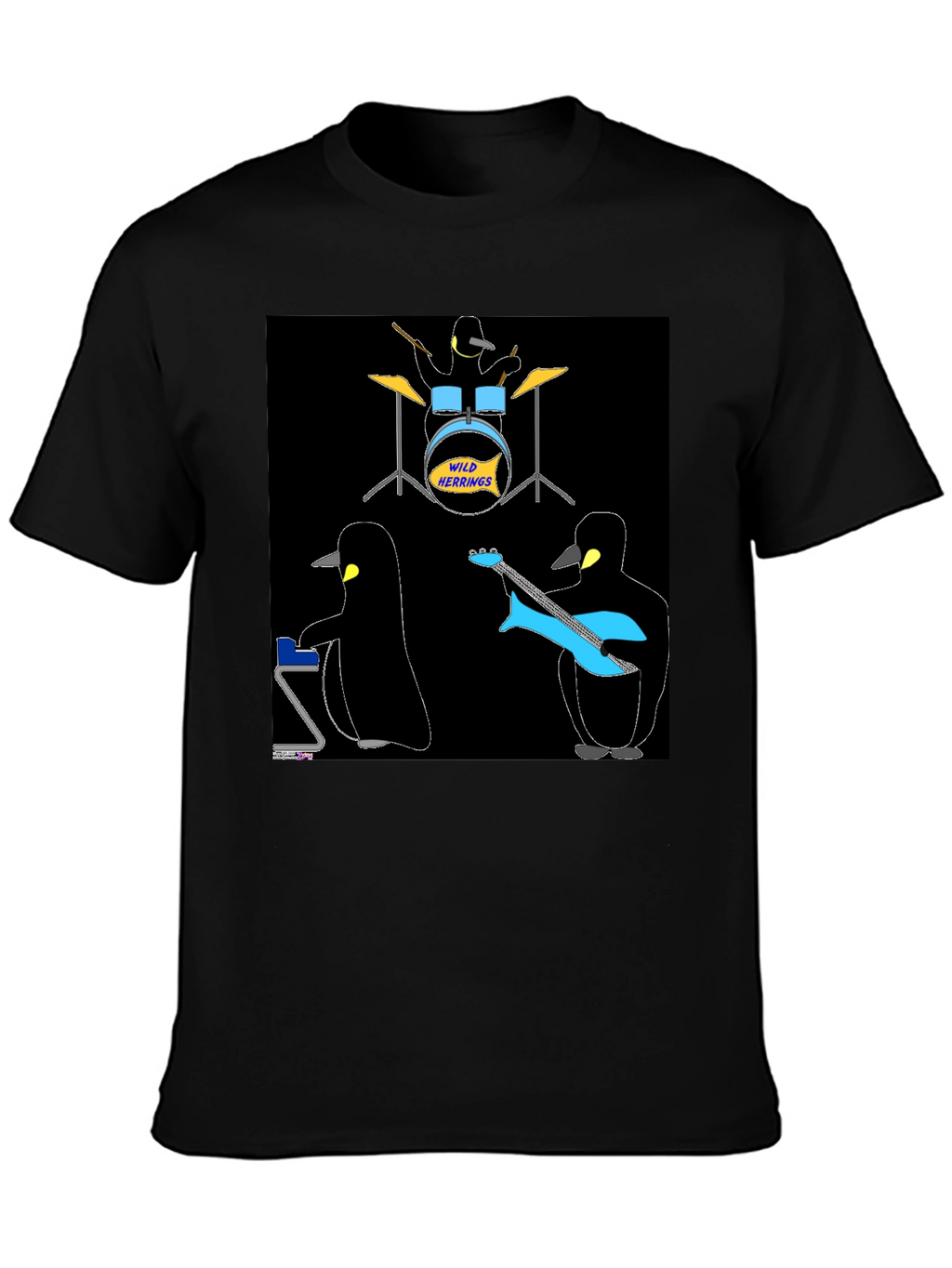 Penguin Band T-Shirt - Wild Herrings Rock!