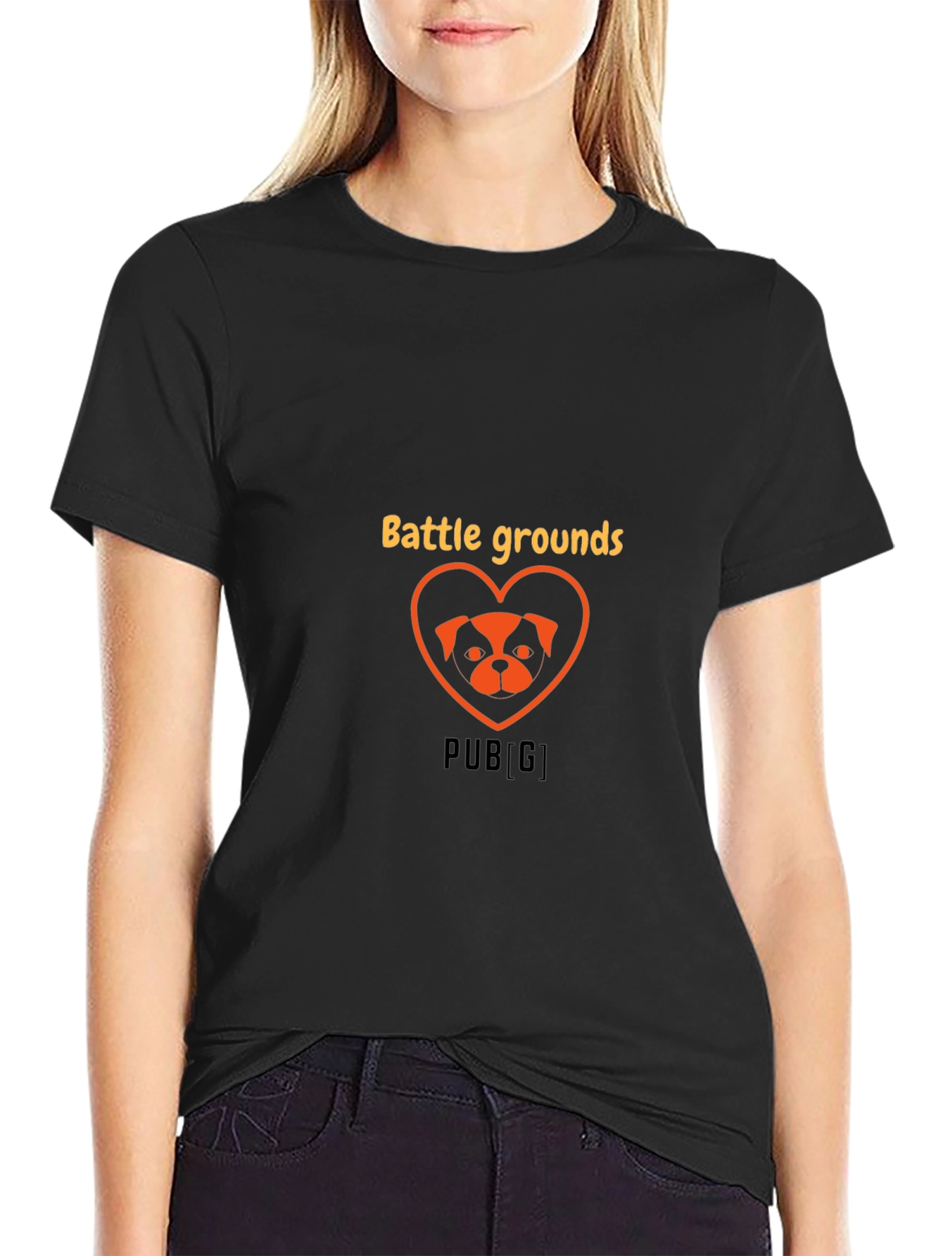 Battlegrounds Dog Heart Graphic Tee - Trendy Gamer Shirt