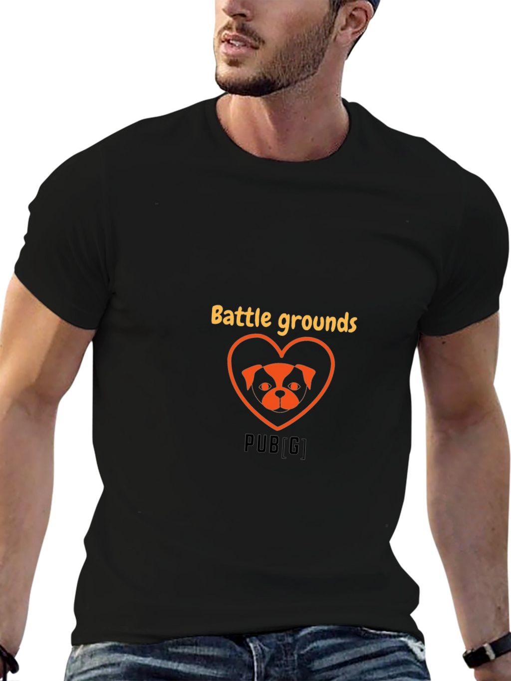 Battlegrounds Dog Heart Graphic Tee - Trendy Gamer Shirt
