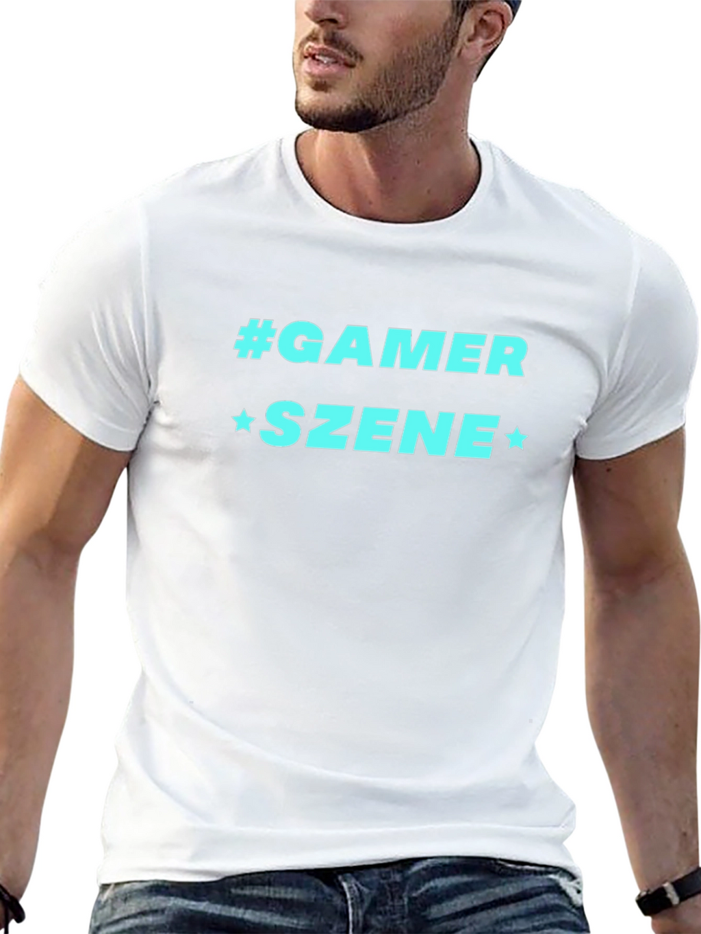 Gamer Szene Graphic Tee - Black Cotton Blend