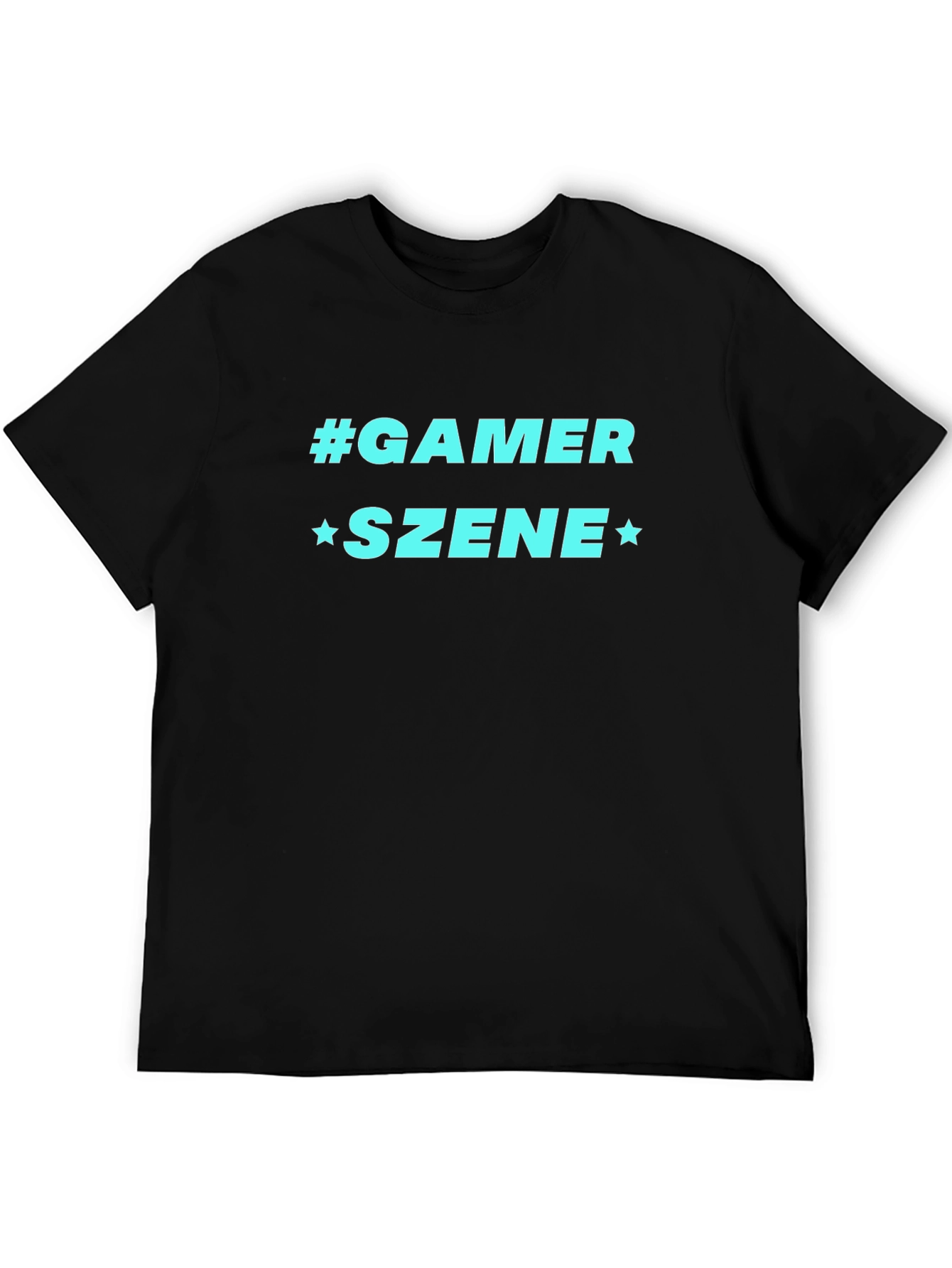 Gamer Szene Graphic Tee - Black Cotton Blend