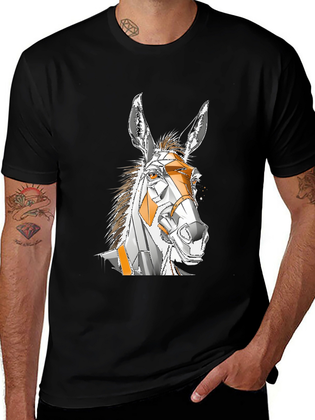 Geometric Donkey Graphic T-Shirt