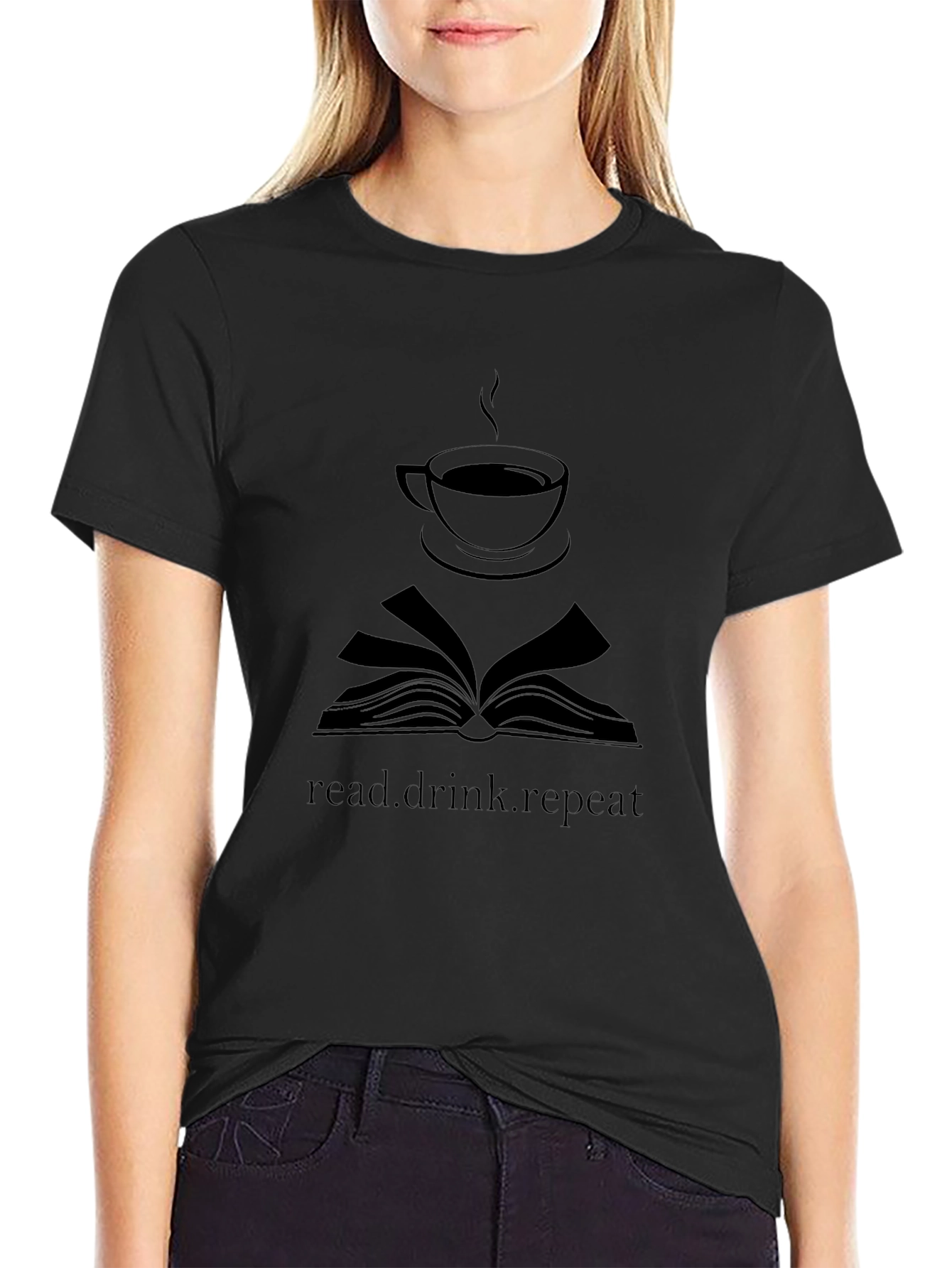 Read Drink Repeat Black T-Shirt