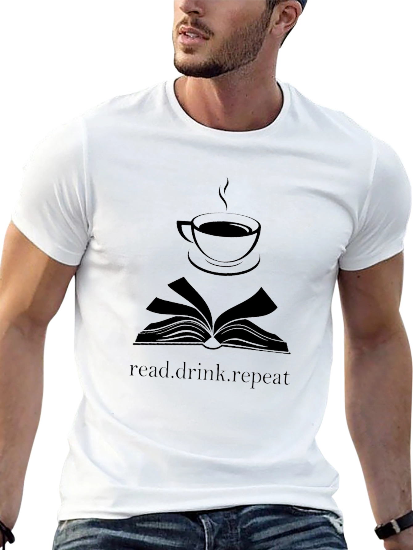 Read Drink Repeat Black T-Shirt
