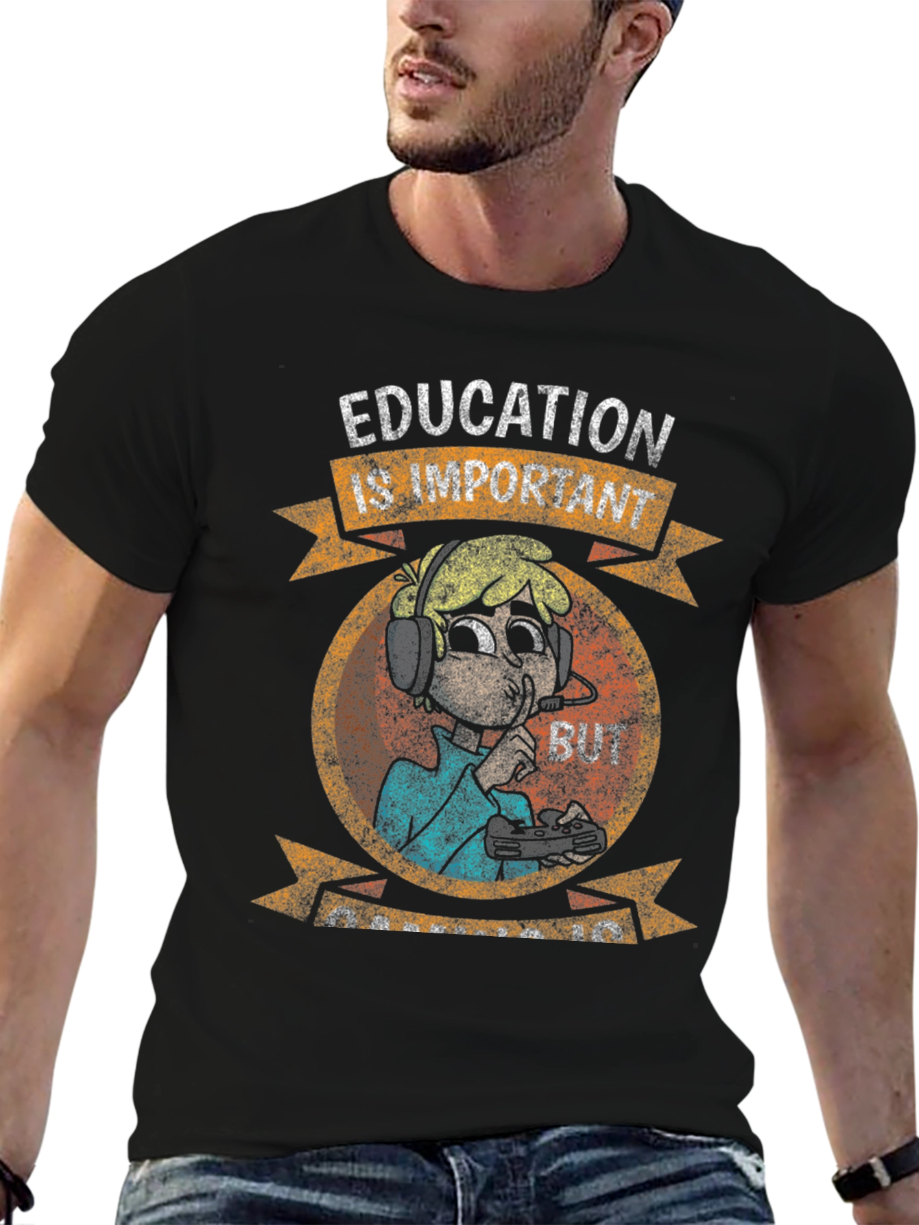 Education is Important Funny Gamer T-Shirt