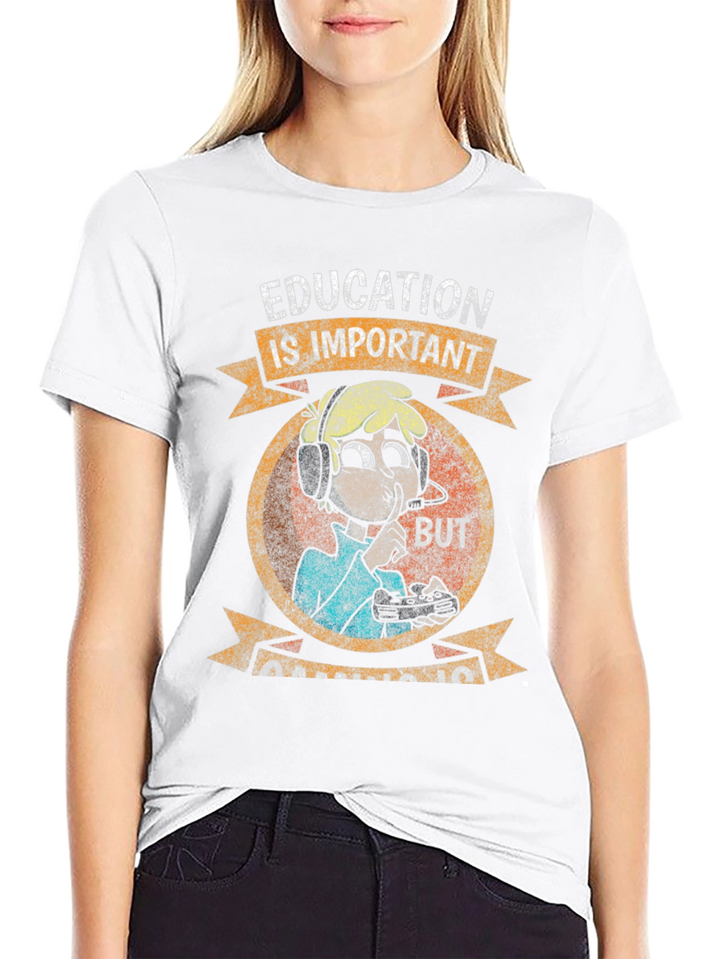 Education is Important Funny Gamer T-Shirt