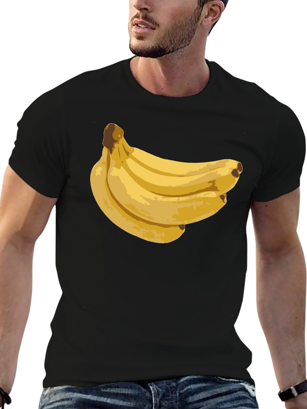 Banana Bunch Black T-Shirt - Fun Graphic Tee