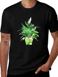 Nature Pot Plant Black T-Shirt