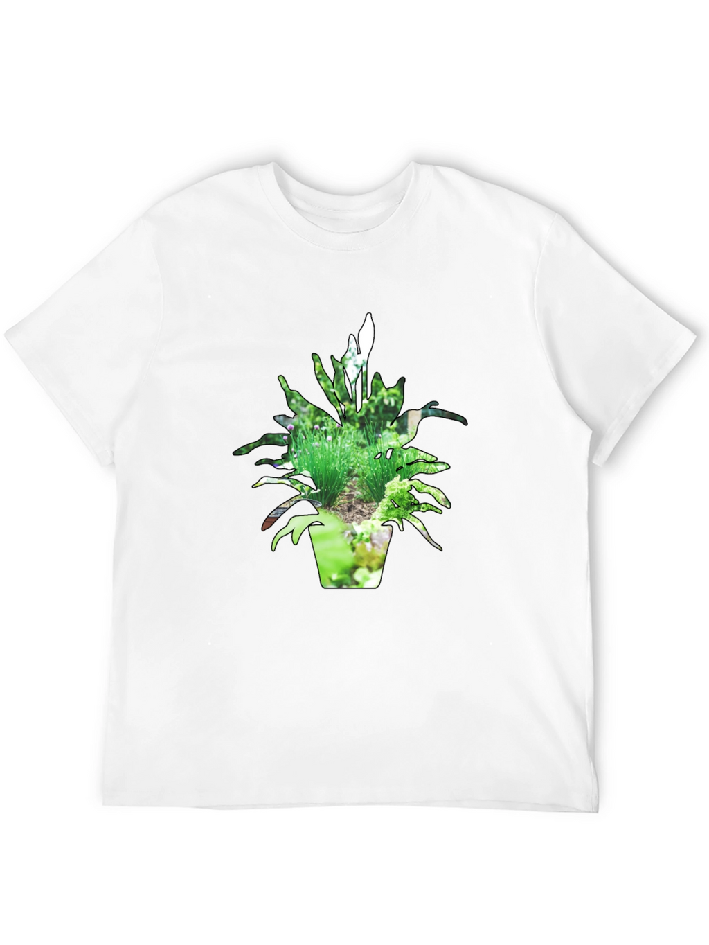 Nature Pot Plant Black T-Shirt