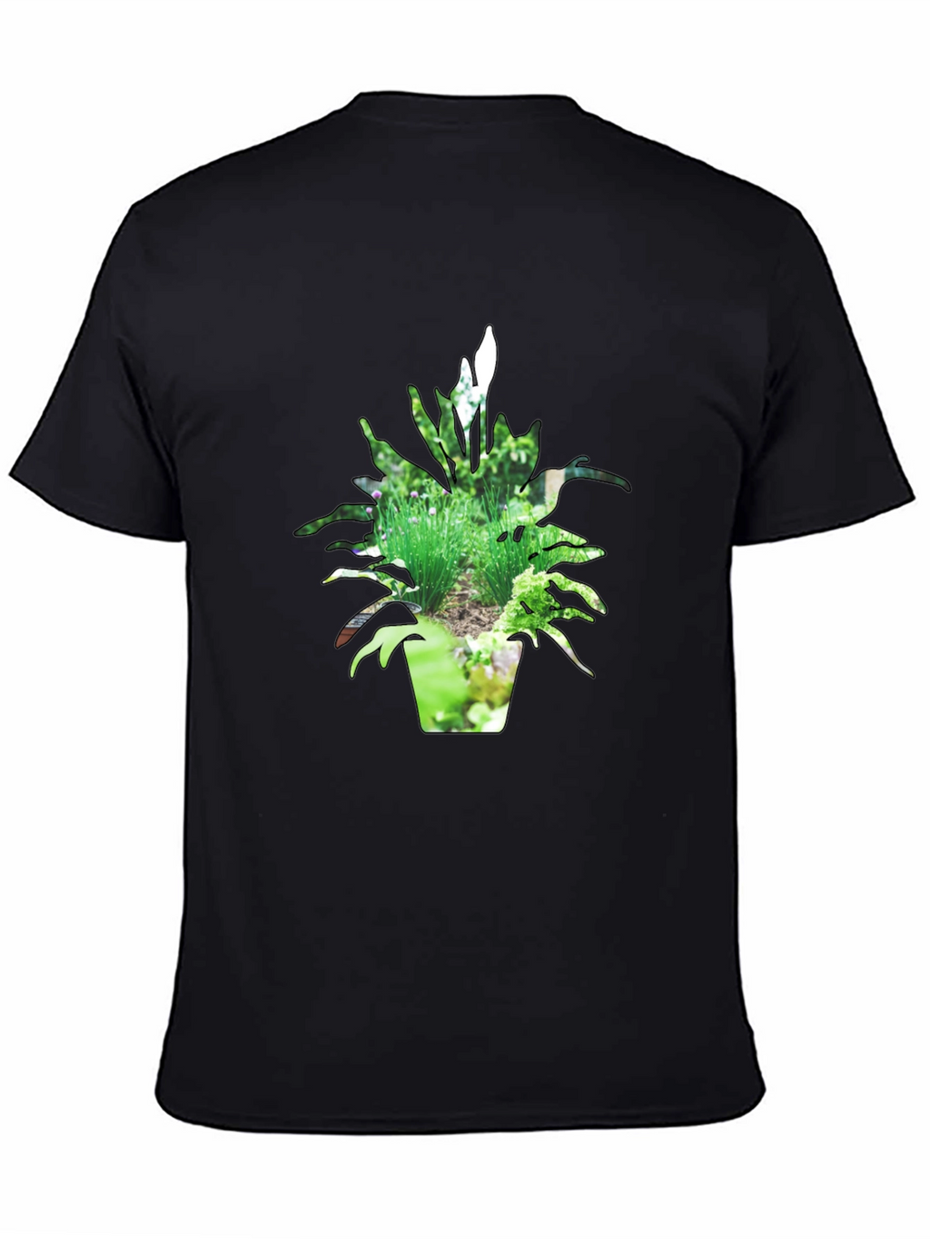 Nature Pot Plant Black T-Shirt