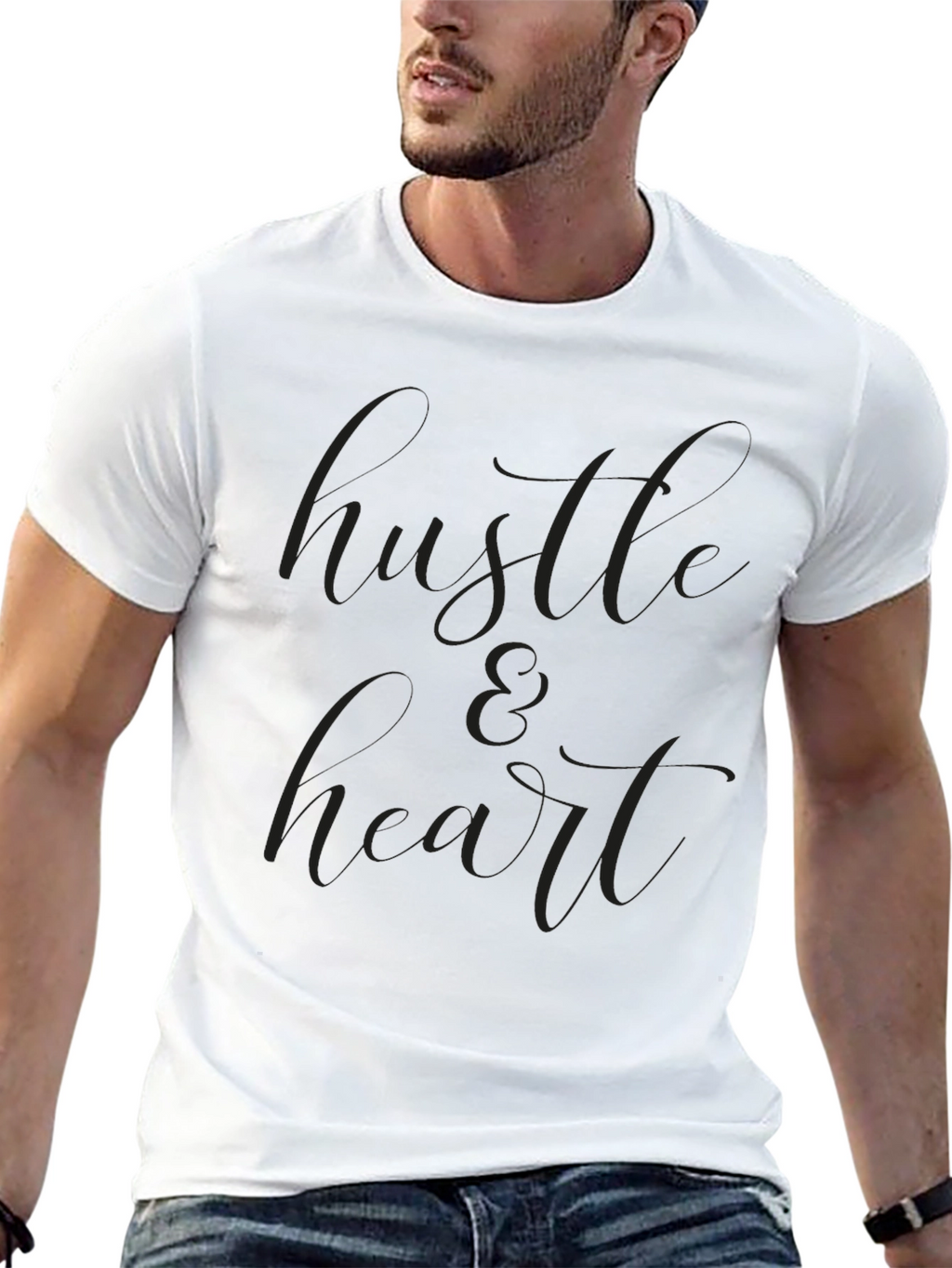 Black Hustle & Heart Graphic T-Shirt