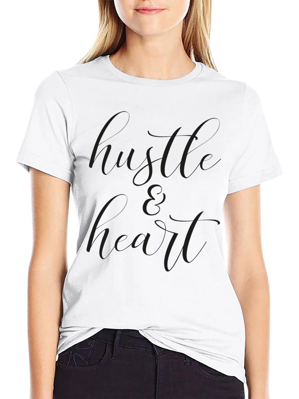 Black Hustle & Heart Graphic T-Shirt