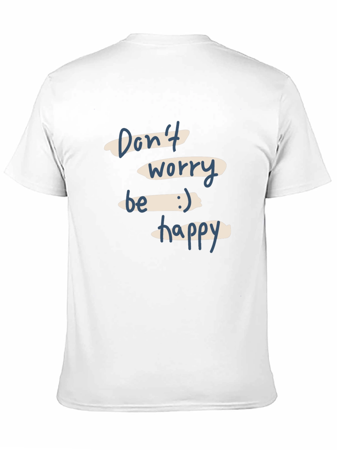 Dont Worry Be Happy Black Graphic T-Shirt