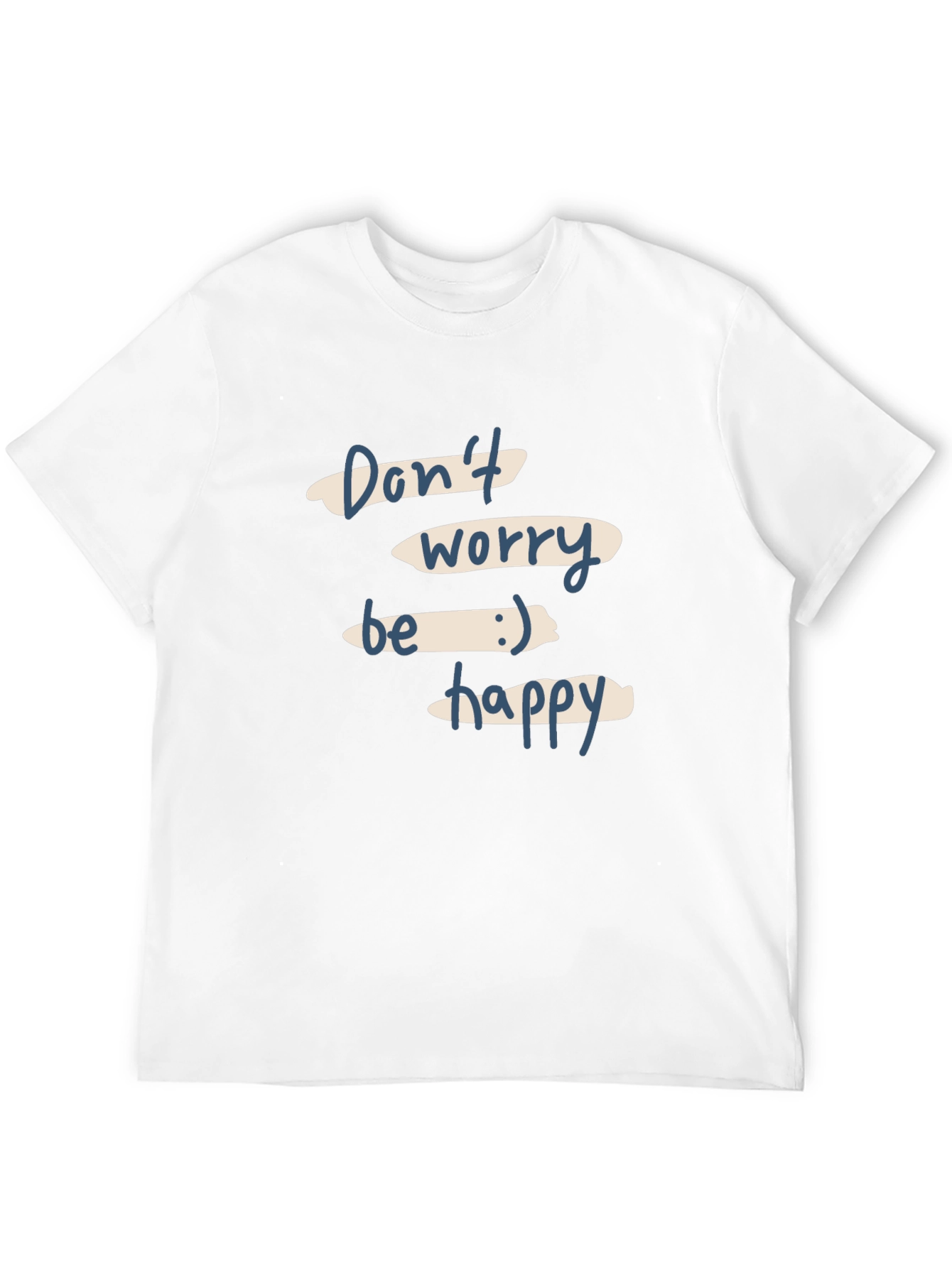 Dont Worry Be Happy Black Graphic T-Shirt