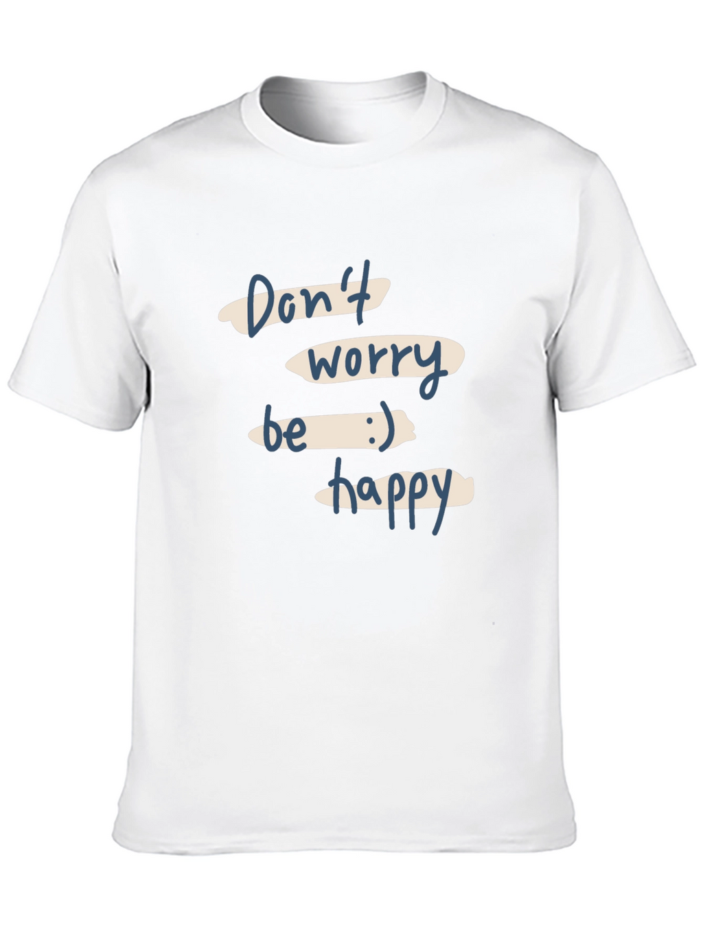 Dont Worry Be Happy Black Graphic T-Shirt