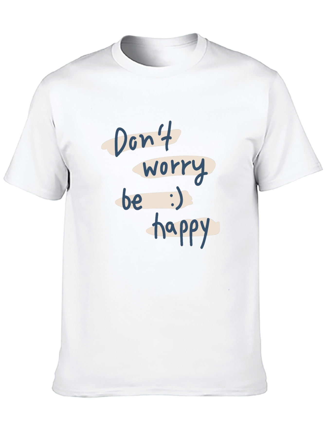 Dont Worry Be Happy Black Graphic T-Shirt