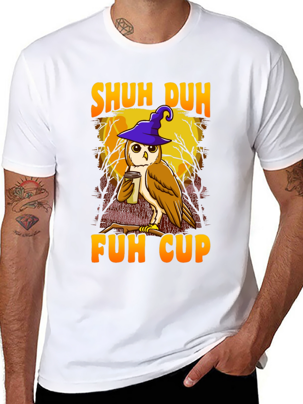 Shuh Duh Fuh Cup Owl Graphic T-Shirt