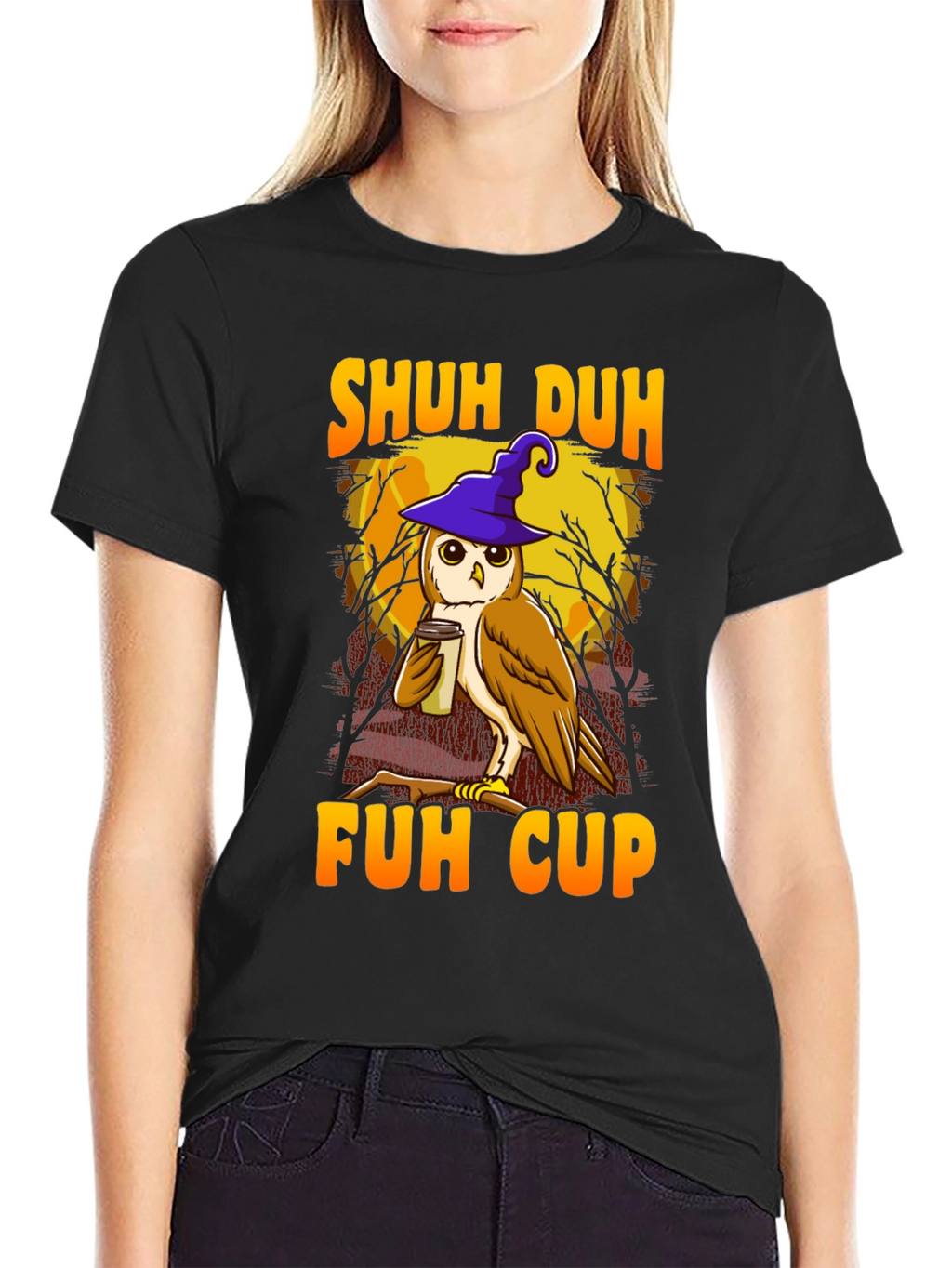 Shuh Duh Fuh Cup Owl Graphic T-Shirt