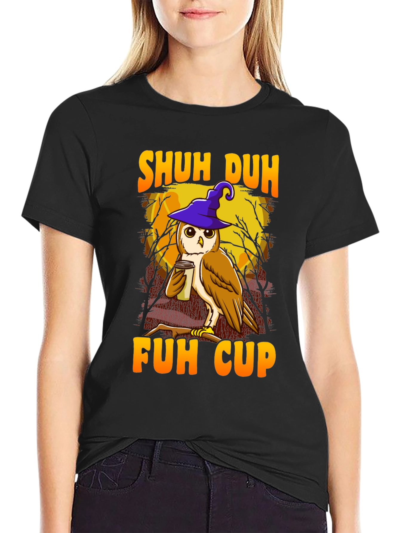 Shuh Duh Fuh Cup Owl Graphic T-Shirt