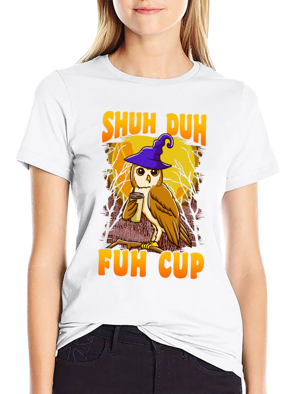 Shuh Duh Fuh Cup Owl Graphic T-Shirt