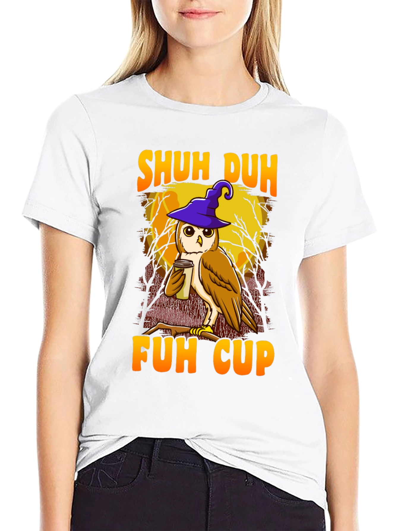 Shuh Duh Fuh Cup Owl Graphic T-Shirt