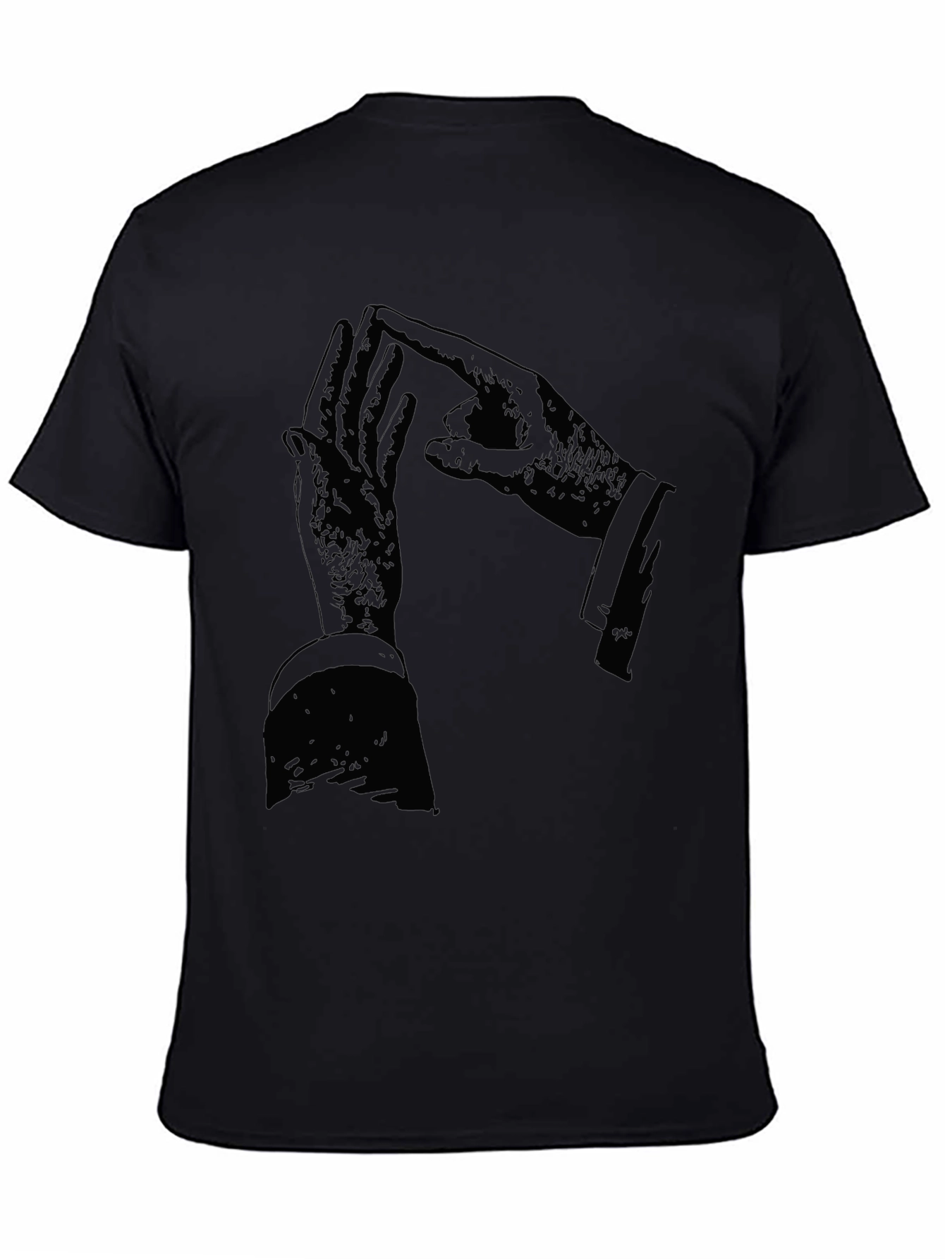 Graphic Black T-Shirt with Hand Design