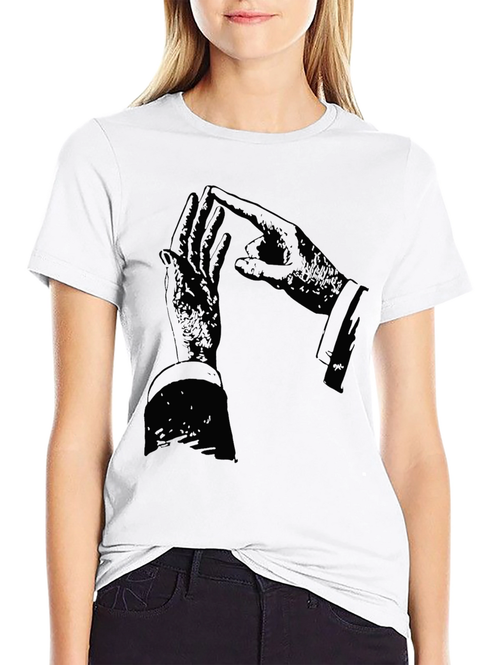 Graphic Black T-Shirt with Hand Design