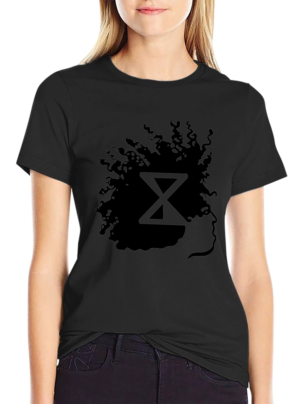 Silhouette Afro T-Shirt - Stylish Black Graphic Tee