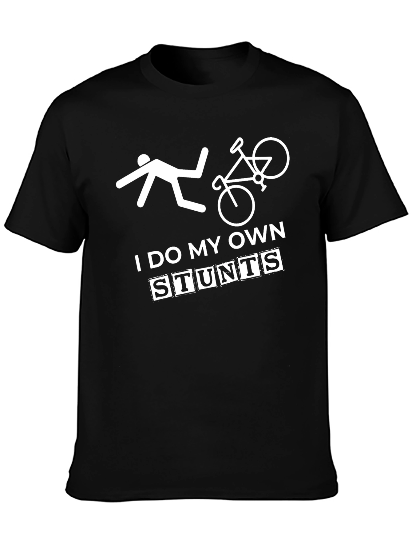 I Do My Own Stunts T-Shirt Funny Biker Fall
