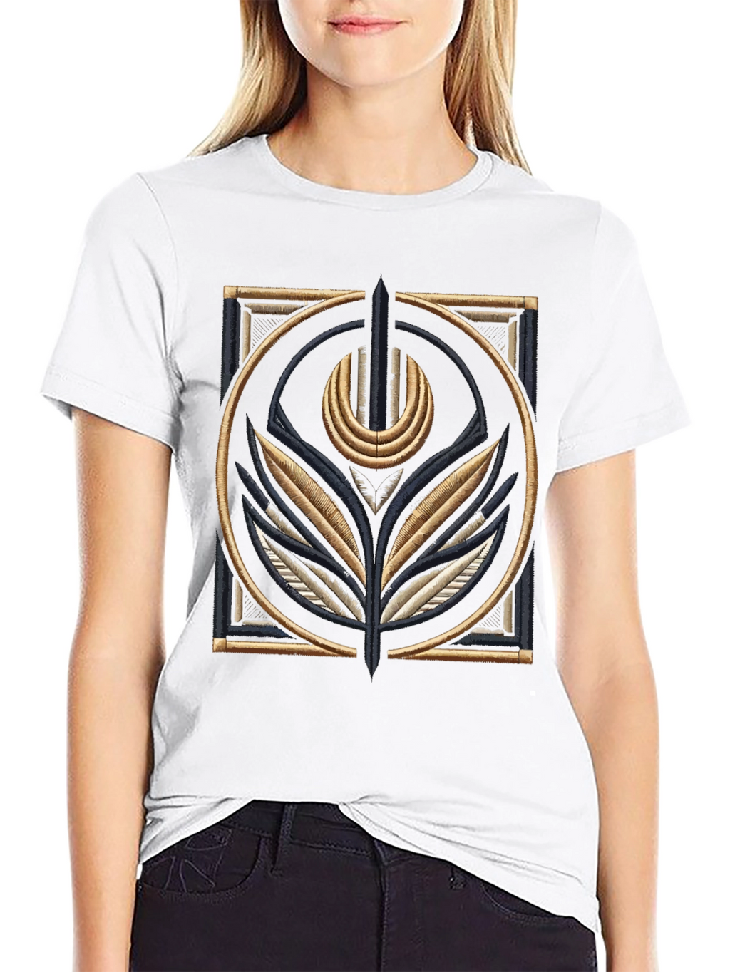Embroidered Emblem Black T-Shirt